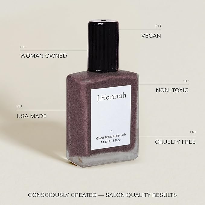 J. Hannah Nail Polish – Vegan, Non-Toxic, Cruelty-Free, Gluten-Free, Long Lasting, USA Made, Plum Purple Amethyst Color (Gamay)
