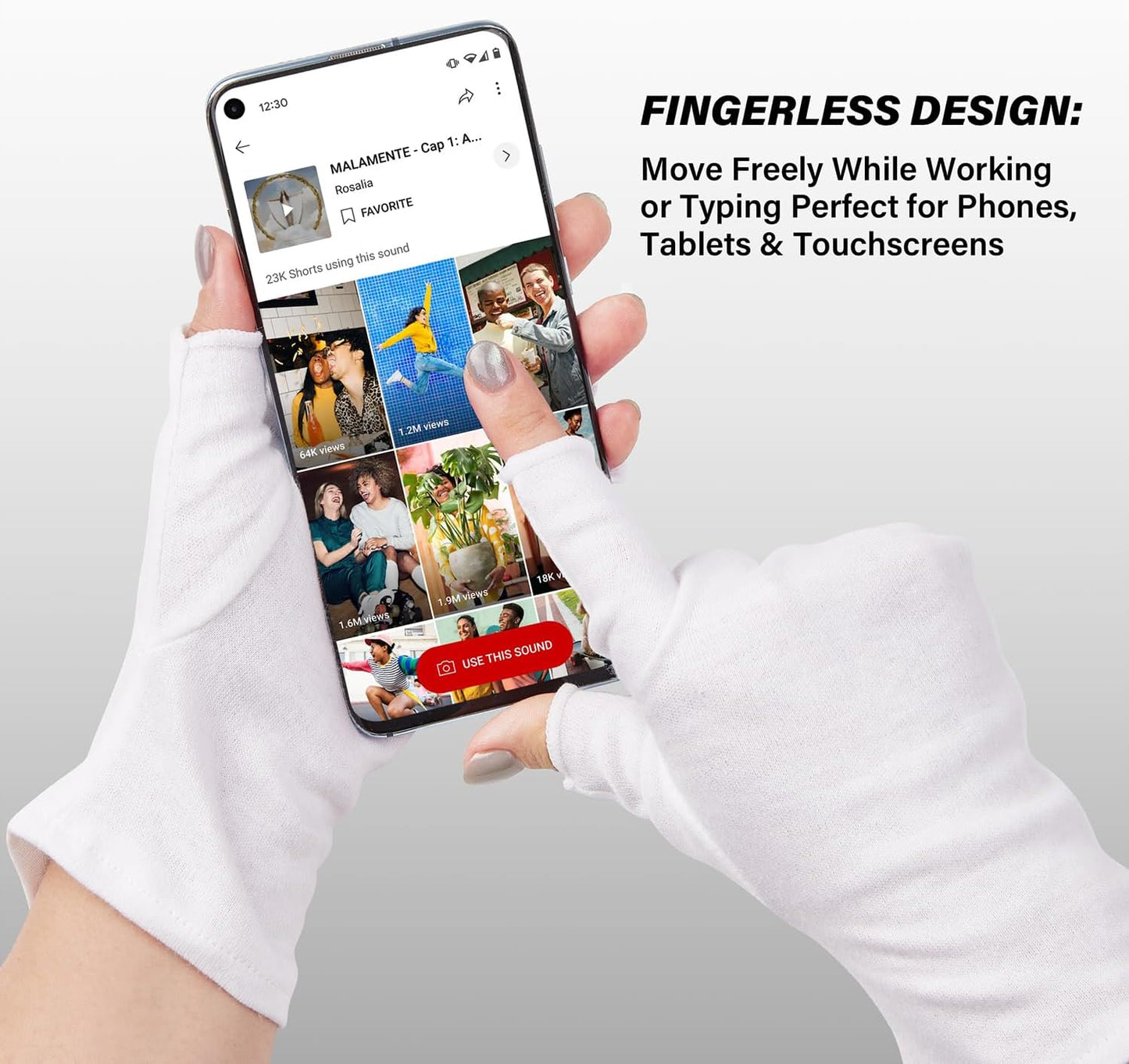Fingerless Cotton Gloves, 4 Pairs White Cotton Gloves for Dry Hands Sleeping, One Size Fits Most, Moisturizing, Eczema Gloves