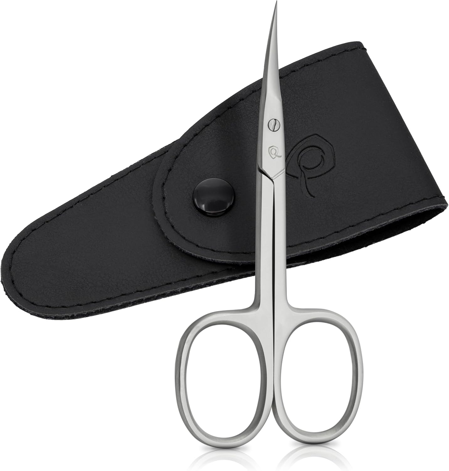 marQus Curved Cuticle Scissors – Precision Stainless Steel for Manicure & Pedicure, Eyebrow & Eyelash Grooming, Extra Sharp with Premium Storage Case