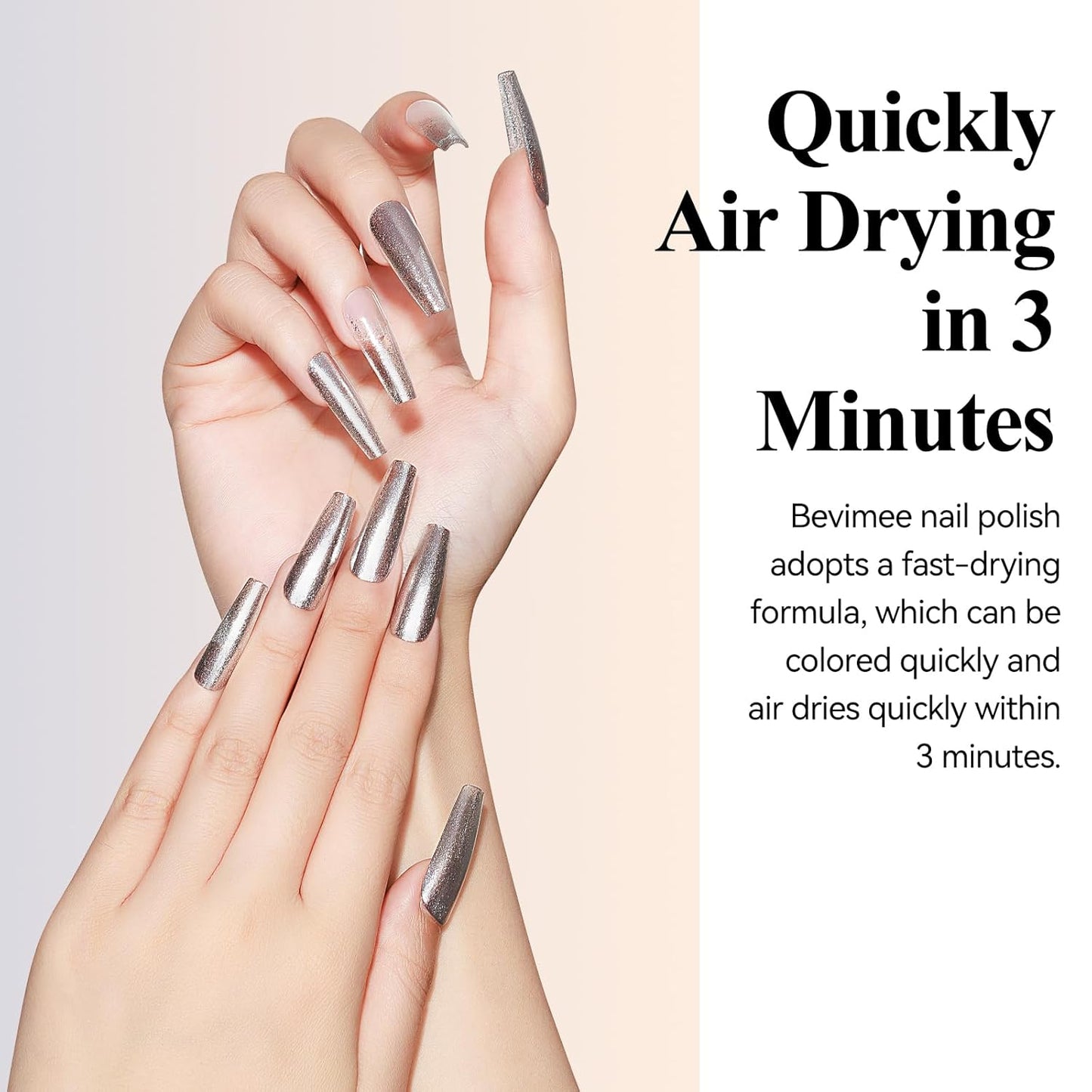 Silver Glitter Nail Polish Quick Dry 12ML, Sparkly Shimmer Shine nail polish Holographic Shimmery Nail Lacquer Varnish Nail Polish Natural Nail Art for Beginner-1PC