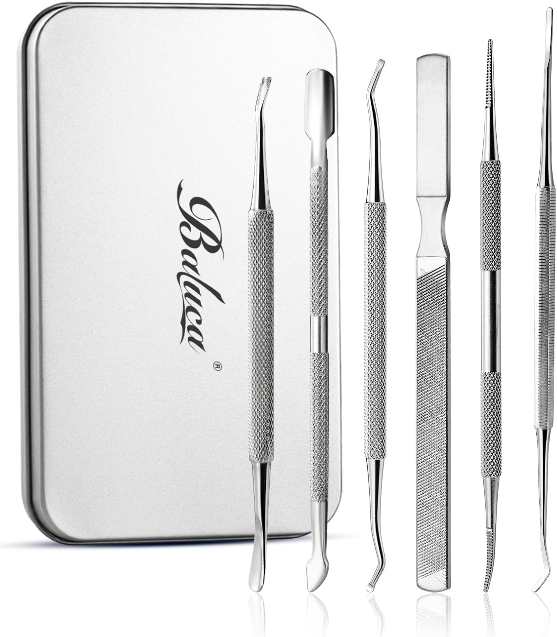 BALUCA 7-Piece Ingrown Toenail Removal Kit – Professional Stainless Steel Toenail Cleaner Tool & Ingrown Toenail File for Pain-Free at-Home Pedicure & Nail Correction