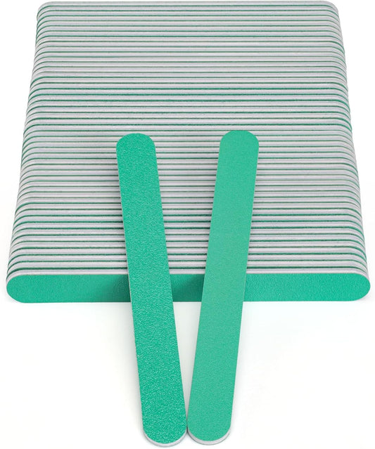 Nail File, 50 PCS Fingernail Files 7" Long 100/180 Grit Emery Boards for Nails - Professional Nail Files Washable for Acrylic, Gel, Dip Powder, and Poly Gel Nail - Medium/Fine
