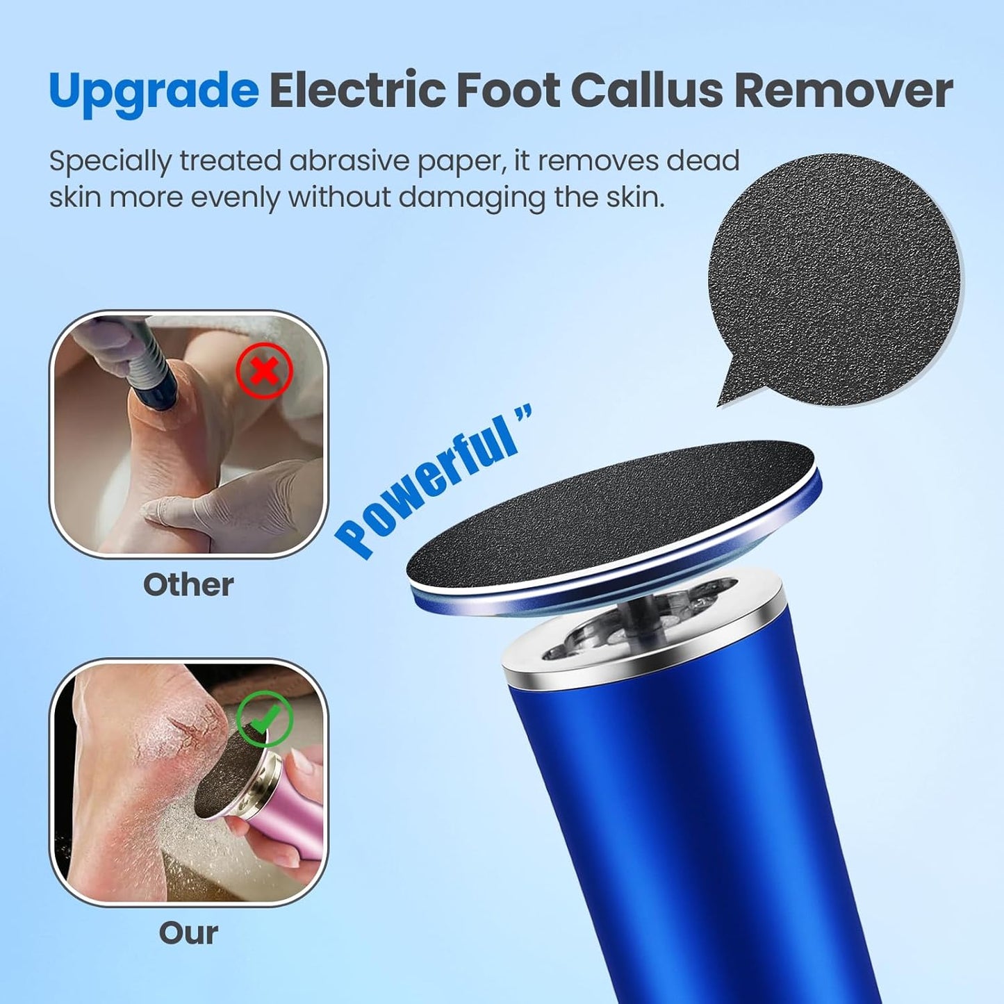 Electric Foot Callus Remover with 36 in 1 Pedicure Kit | Adjustable Speed | Mini Portable | 60 Pcs Sandpaper Discs | Professional Electric Callus Remover for Feet for Dead Skin and Calluses