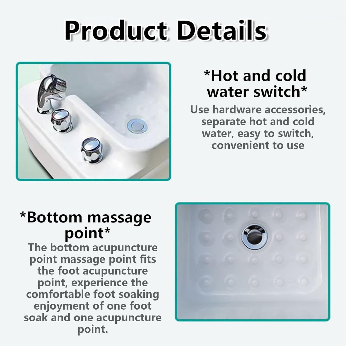 Pedicure Foot Spa,Acrylic spa Footbath, Nail Salon Pedicure, Massage Pedicure Bowl Salon,for Soaking Feet Foot Bath Basin