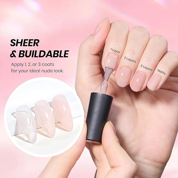 Beetles French Manicure Kit - White Nude Pink Gel Nail Polish Soak Off UV LED French Tip Gel Polish with 2 French Manicure Nail Art Sticker Sheets, Classic French Nail Kit for DIY at Home or Salon