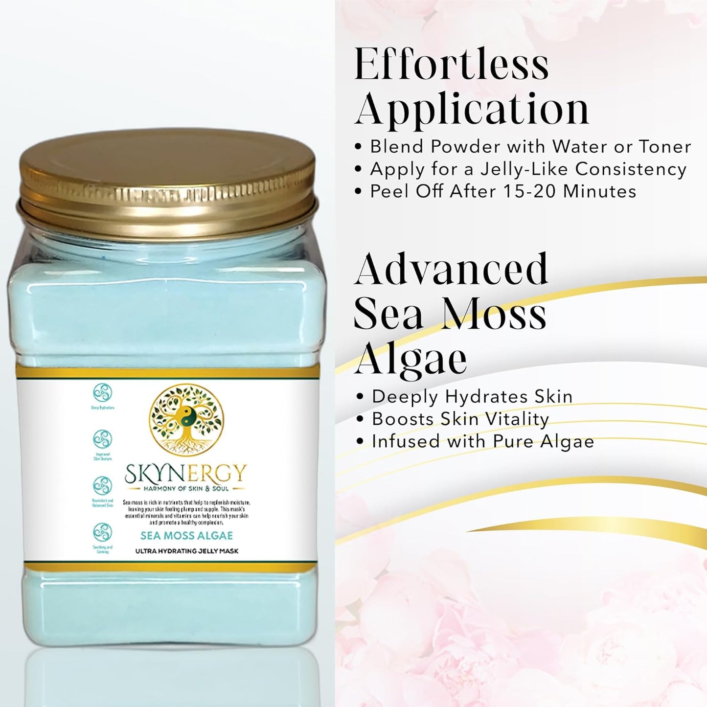 Sea Moss Algae Jelly Face Mask | HydroGlo Jelly Mask for Skin Hydration | Radiance and Reduced Pigmentation | Vajafacial Jelly Mask | 12 Applications (30 Fl Oz)