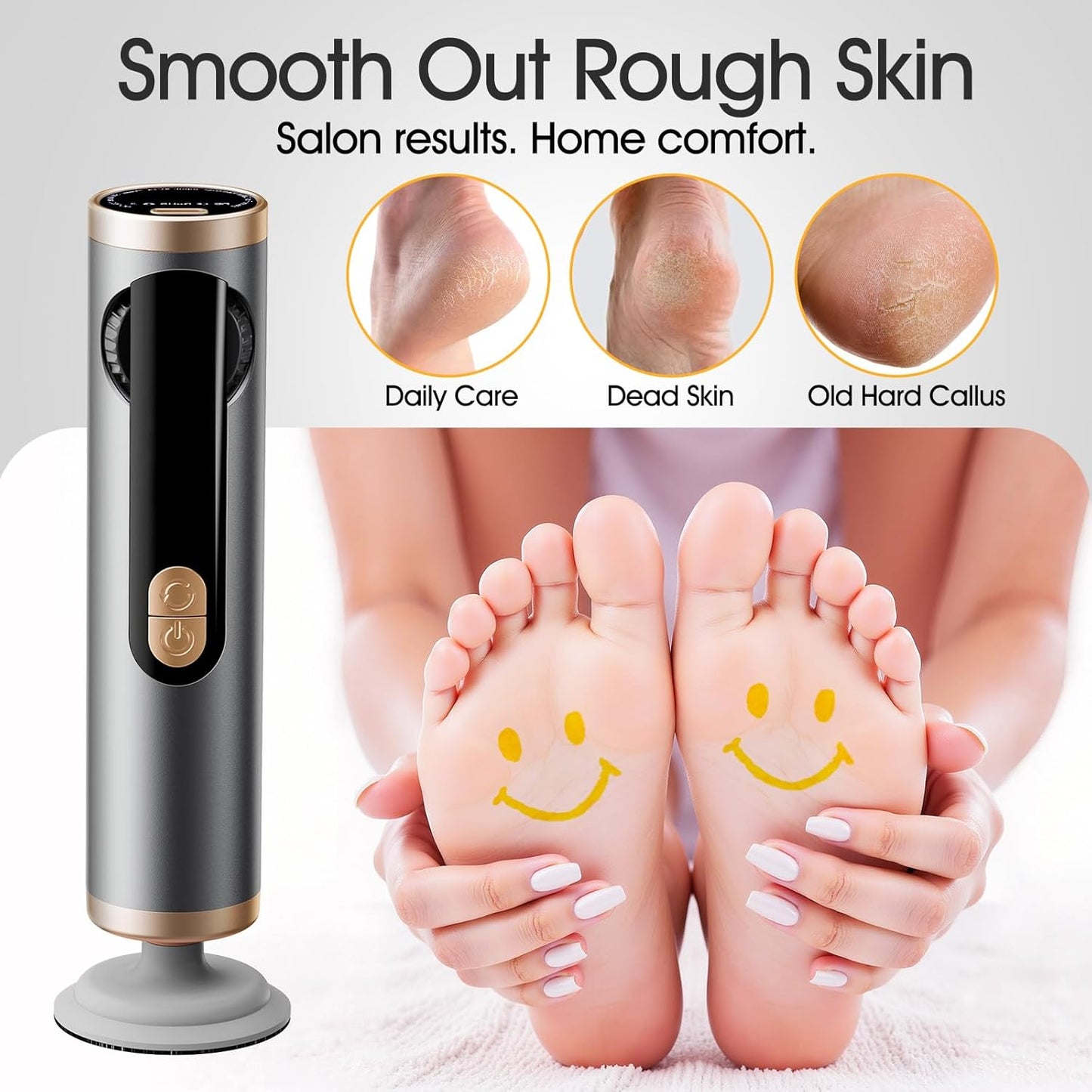 Electric Callus Remover for Feet, Rechargeable Pedicure Tools for Feet with 40PCS Sandpaper Discs, Adjustable Speed Heel Scraper for Cracked Heels, Foot Care Scrubber File for Dry Dead Skin