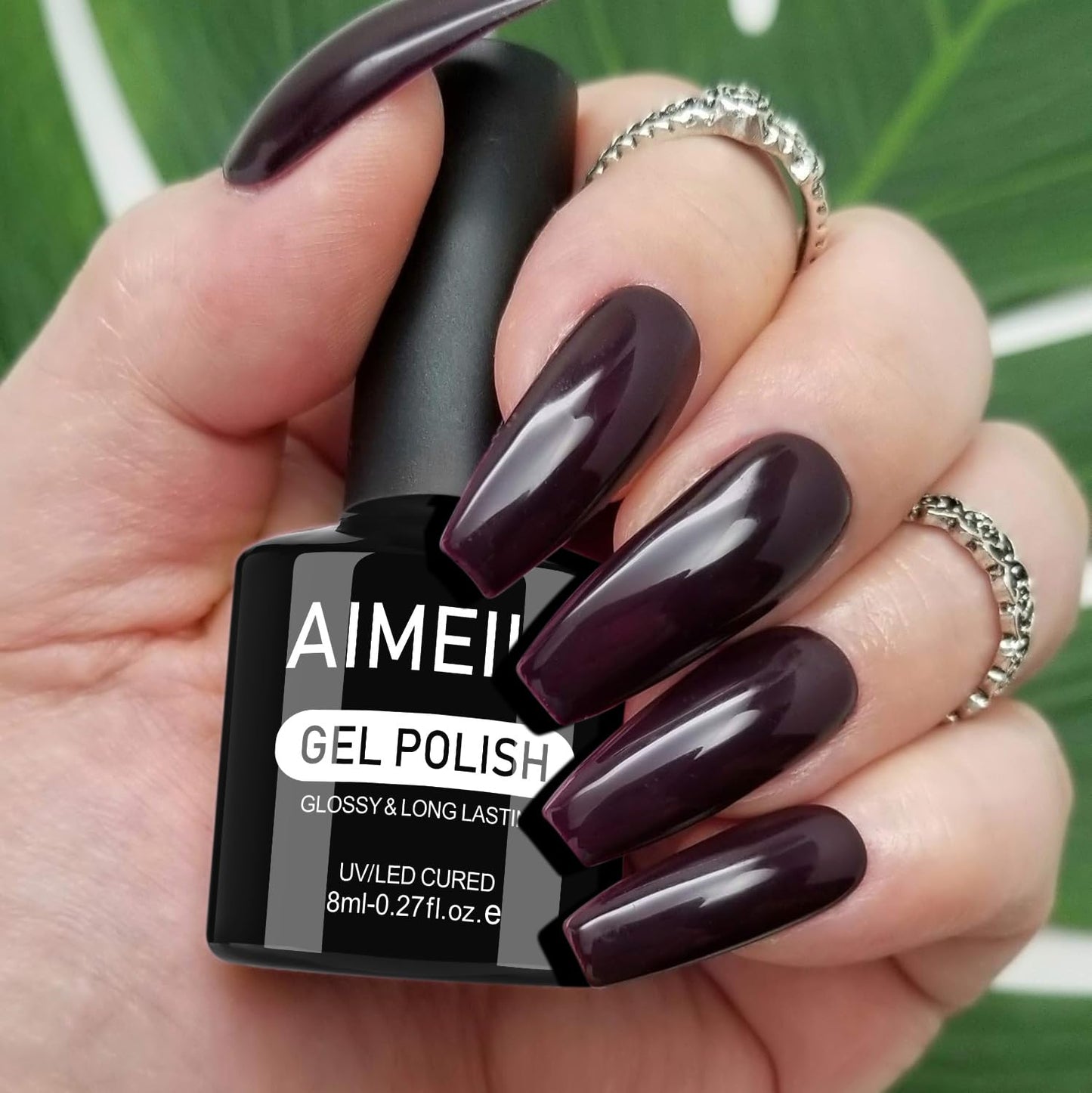 AIMEILI Burgundy Gel Nail Polish, Hema Free, Cruelty Free, Vegan, Soak Off U V LED Nail Art for Women Girls Manicure Salon DIY Home - 1002 8ml