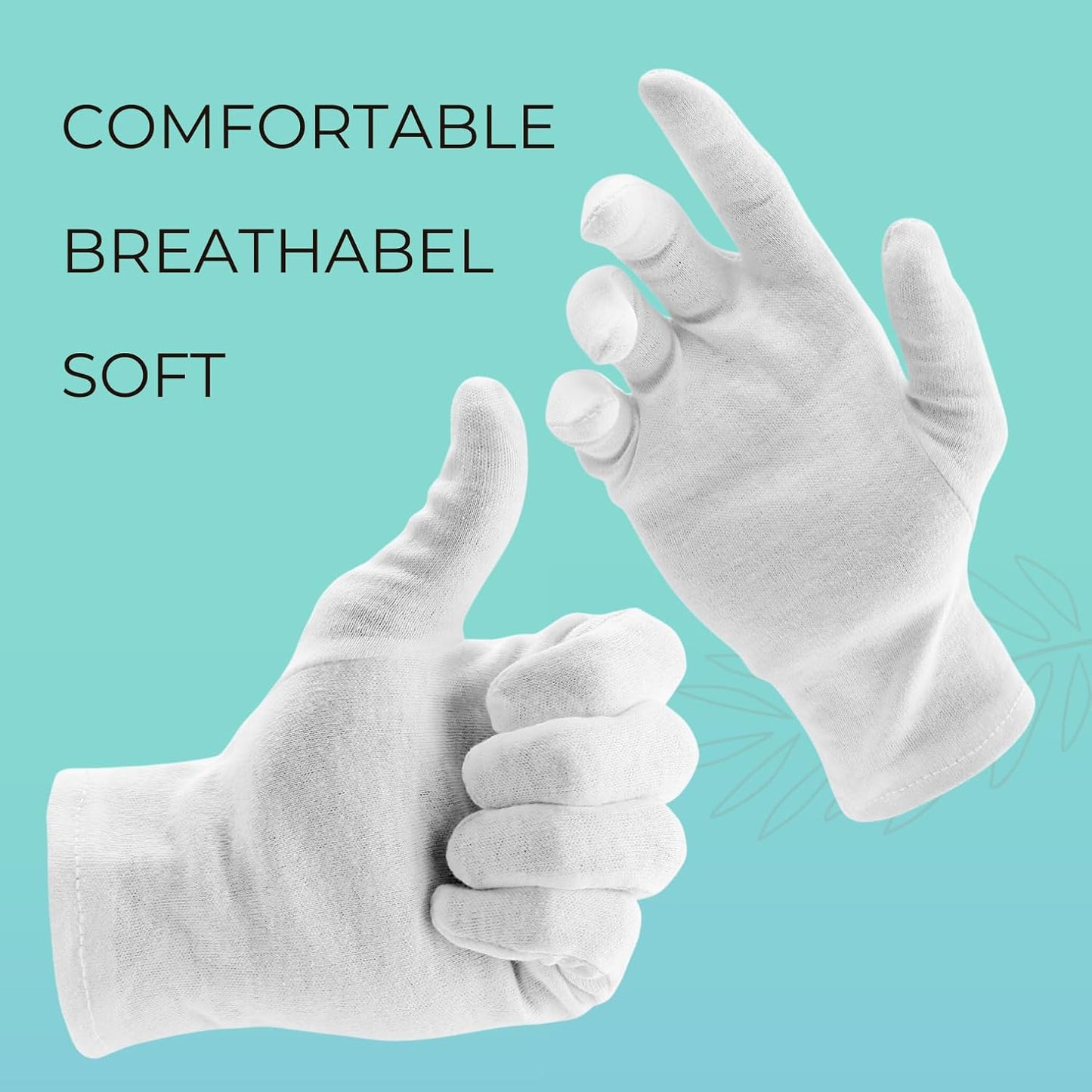 12 Pairs Cotton Gloves, White Gloves for Dry Hands, Cotton Gloves for Sleeping, Moisturizing Night Gloves, White Gloves 100% Cotton, Size M (12 Pairs)