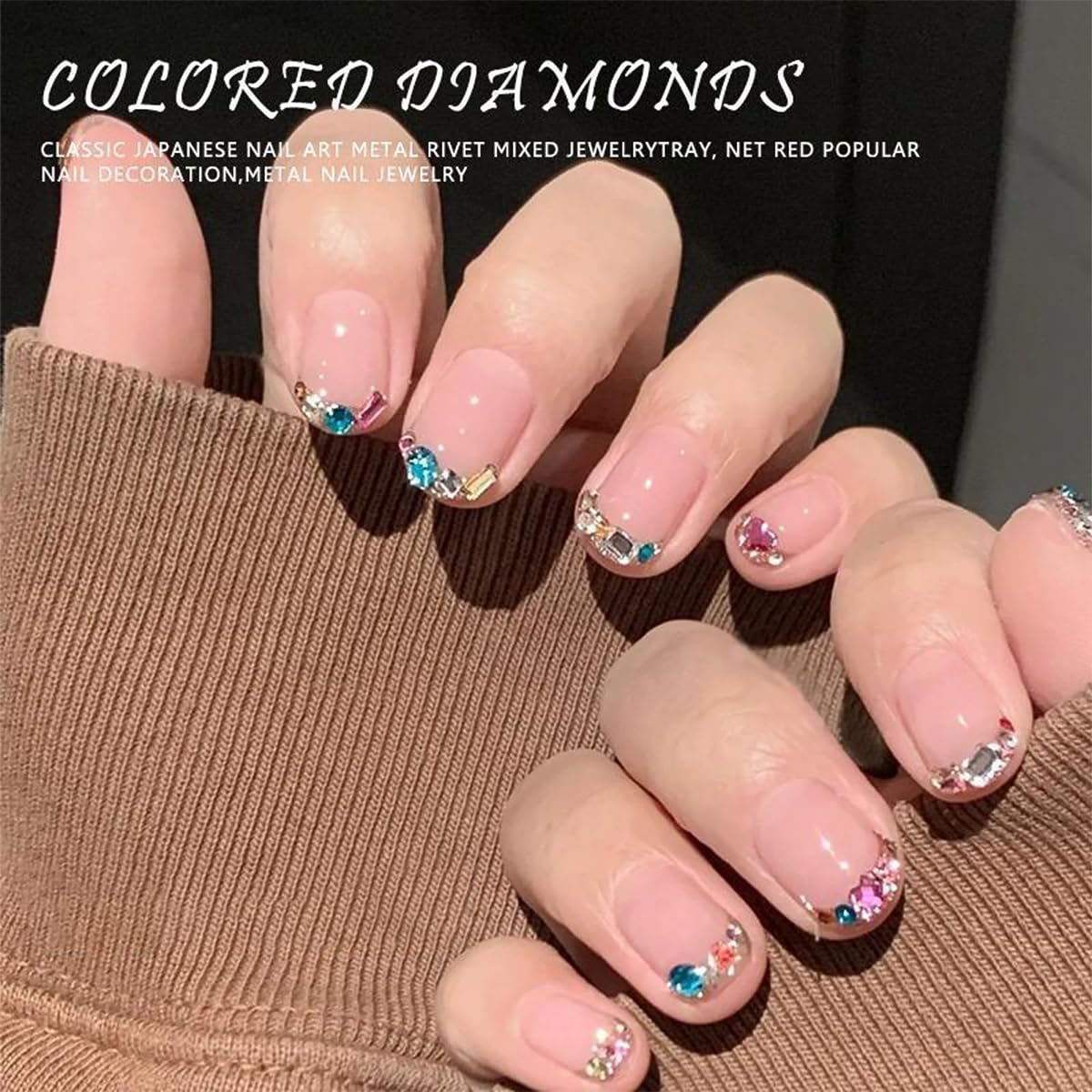 3000Pcs Colour Nail Charms 3D French Petite Nail Rhinestones Colorful Nail Gems Multi Shape Crystal Exquisite Mini Heart Star Glitter Nail Art Charms Cute Nail Supplies Decoration for Women Acrylic