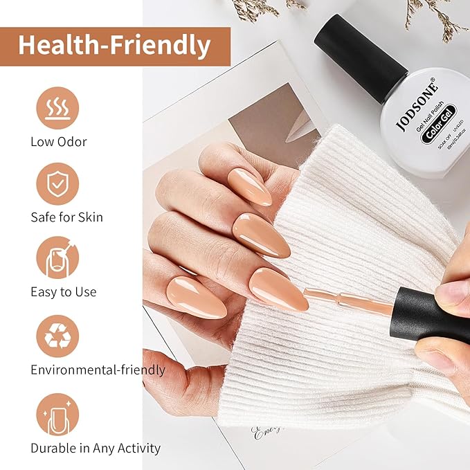 JODSONE Pale Brown Gel Nail Polish 10ml Gel Polish Pale Brown Nail Color Professional Finish Long-Lasting Chip-Resistant Easy Application Need U V Lamp Curing