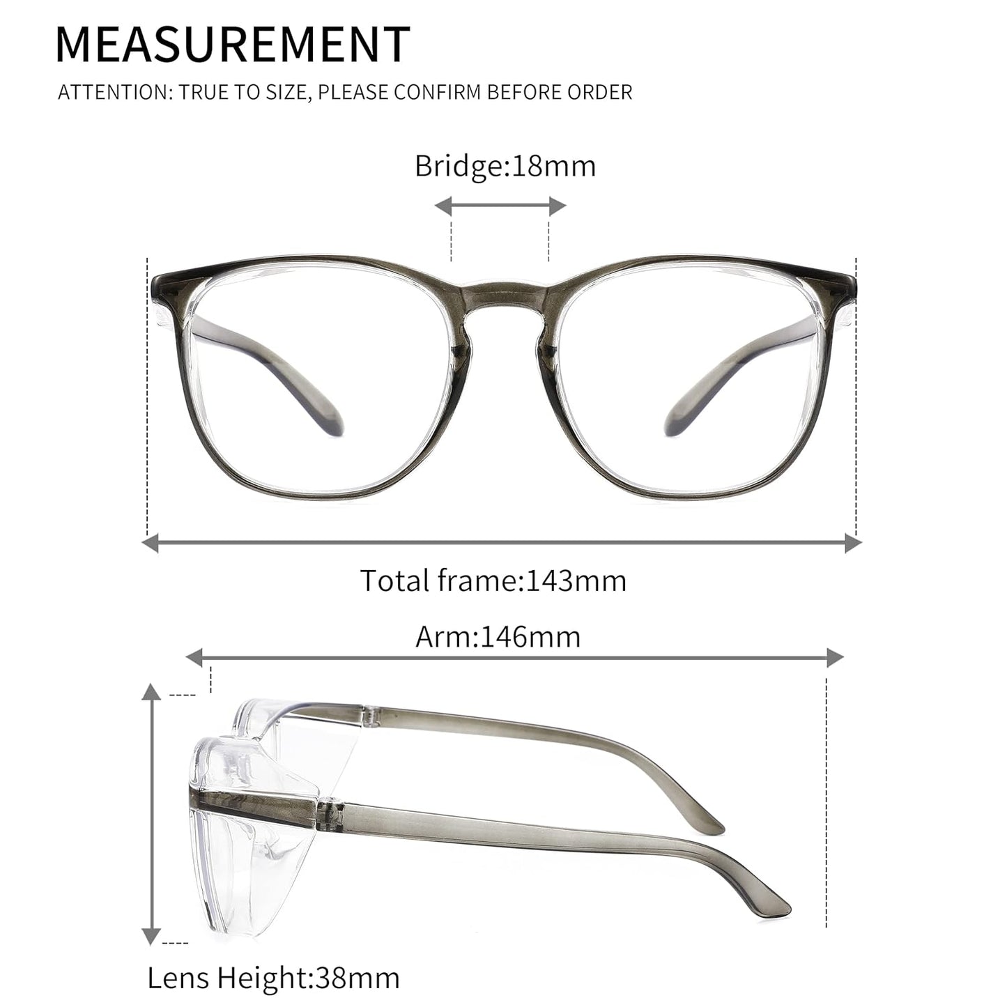Alsenor Safety Glasses Anti Fog Goggles Protective Eyewear Blue Light Blocking Anti Dust UV Protection Glasses For Men Women (New-Grey)