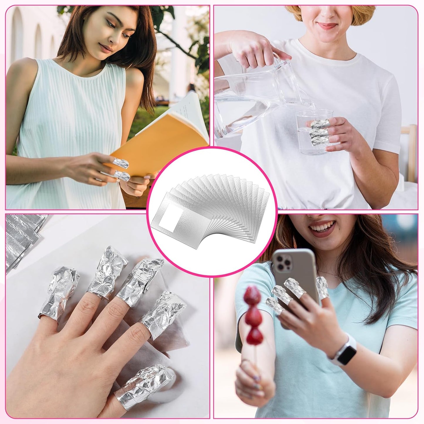 100Pcs Nail Polish Remover, Nail Foil Wraps for Soak Off Gel Polish Remover with 1.18 Inch Large Pre-attached Lint Free Cotton Pads For Acrylic/UV/Gel Nails PolishRemoving
