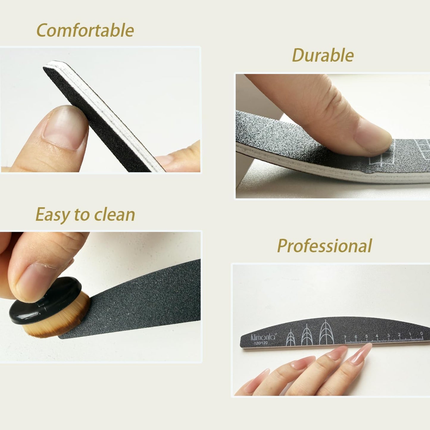 6pcs Nail Files with 2pcs Nail Brushes 120/120, 120/180, 180/180 Grit Both Sides Nail Files with Reference Graphic for Press-on Fake Nail Shaping Natural Nail Polish Christmas Gift for Women Girls