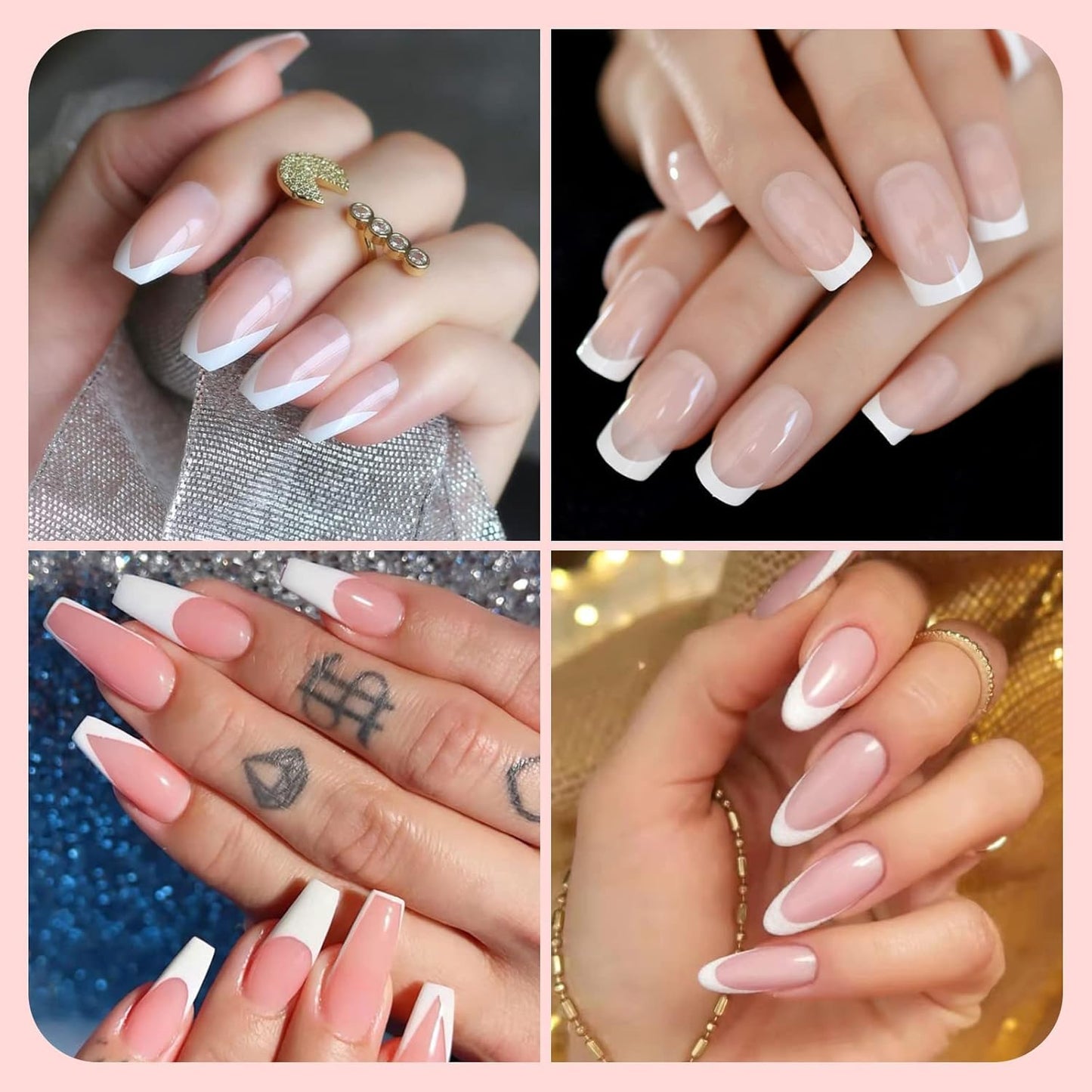 BTArtbox French Nail Stamper - French Tip Nail Tools with Nail Scraper and Replaceable Stamper Head, 100-Time Using Silicone Nail Stamper Kit for Gel Nail Polish DIY Nail Art Tools