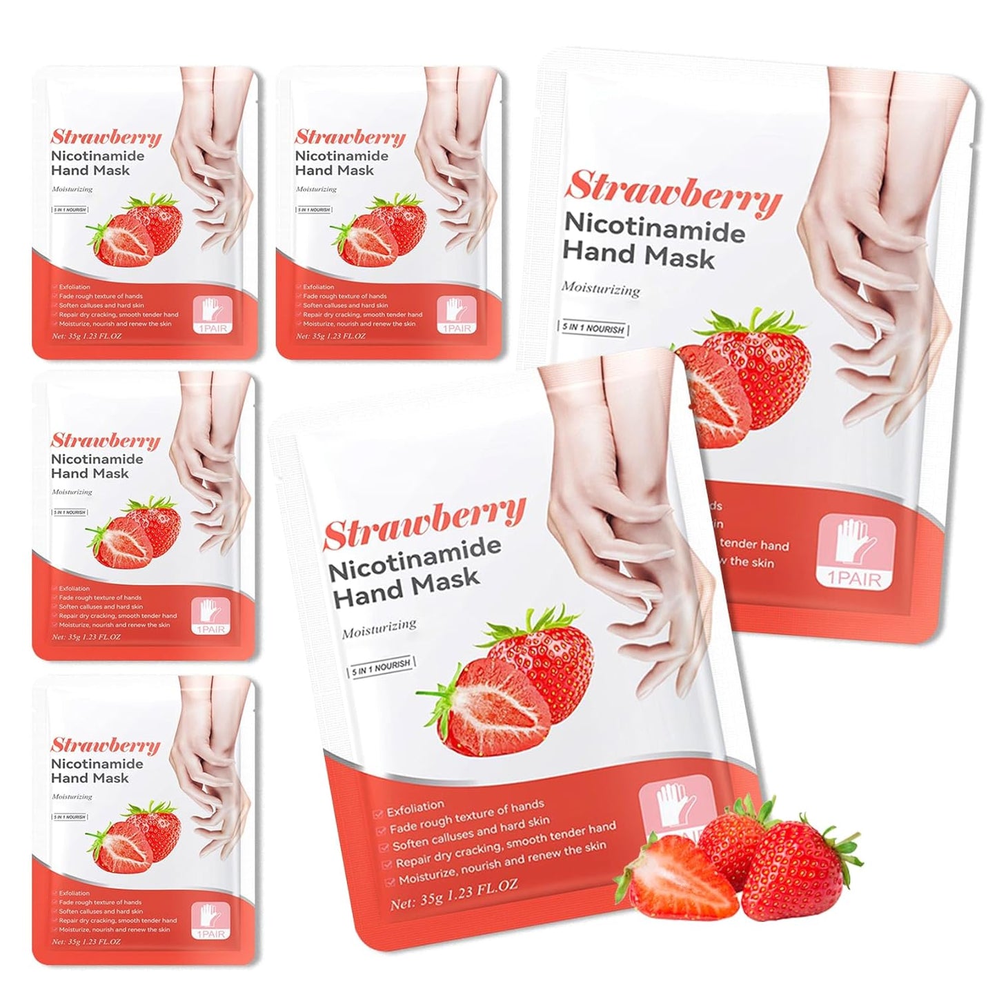 6 Pairs Hand Mask for Dry Cracked Hands,Nourishing Moisturizing Gloves,Hands Moisturizer for Deep Moisturizing,Silky Smooth Moisturizing Gloves,Hand Care Mask Set(J)