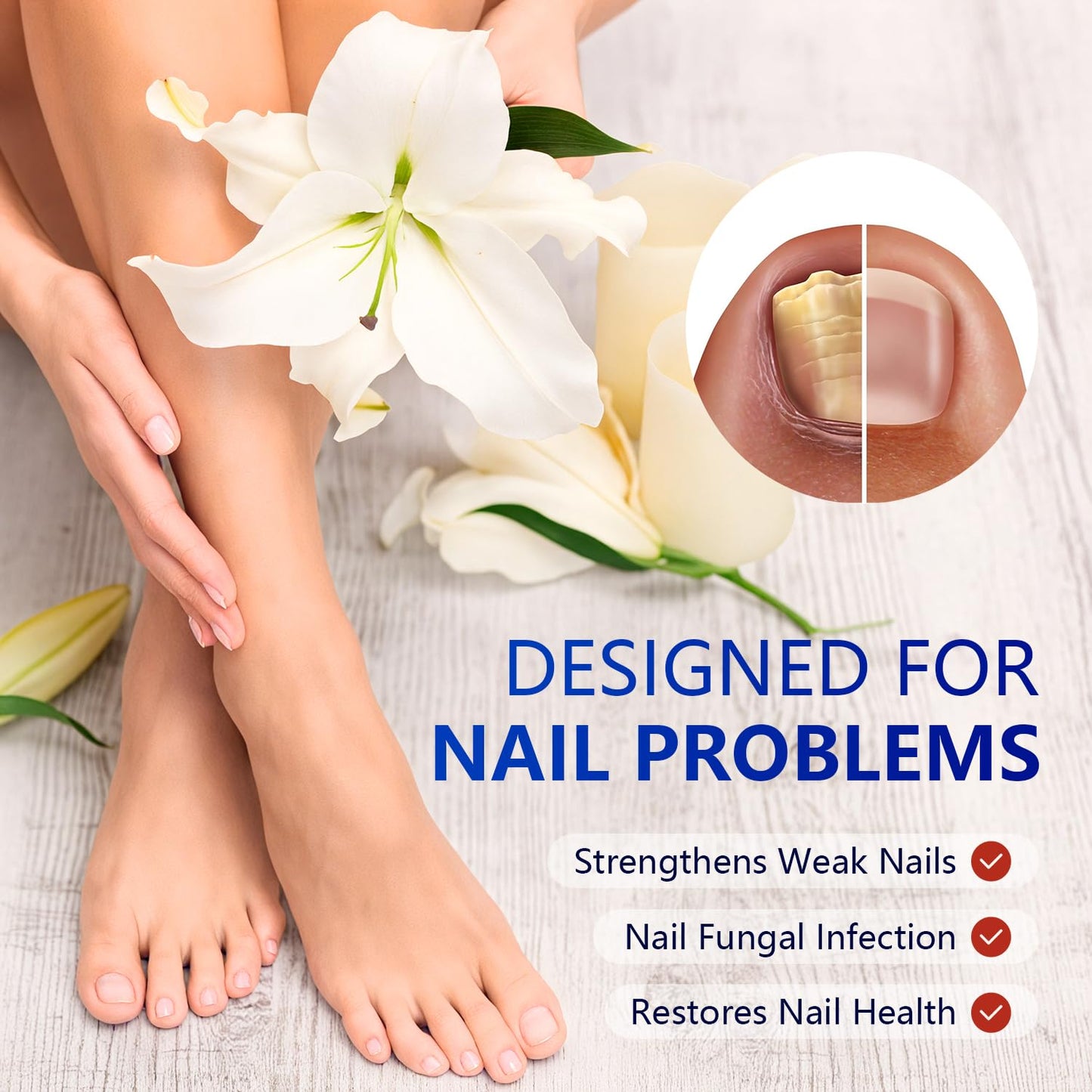 Toenail Repair Extra Strength,Nail Patches 21 PCS, Overnight Nail Fast Acting Repair Effortless Hydrogel Nail Care for Men and Women