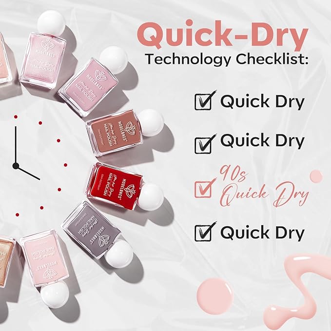 modelones Pastel Pink Nail Polish, Light Pale Pink 15 ml Quick Dry Nail Lacquer Strengthener Long Last Shine Fingernail Toe Nail Art DIY Home Travel Manicure Gift for Women Girls 0.5 Fl Oz