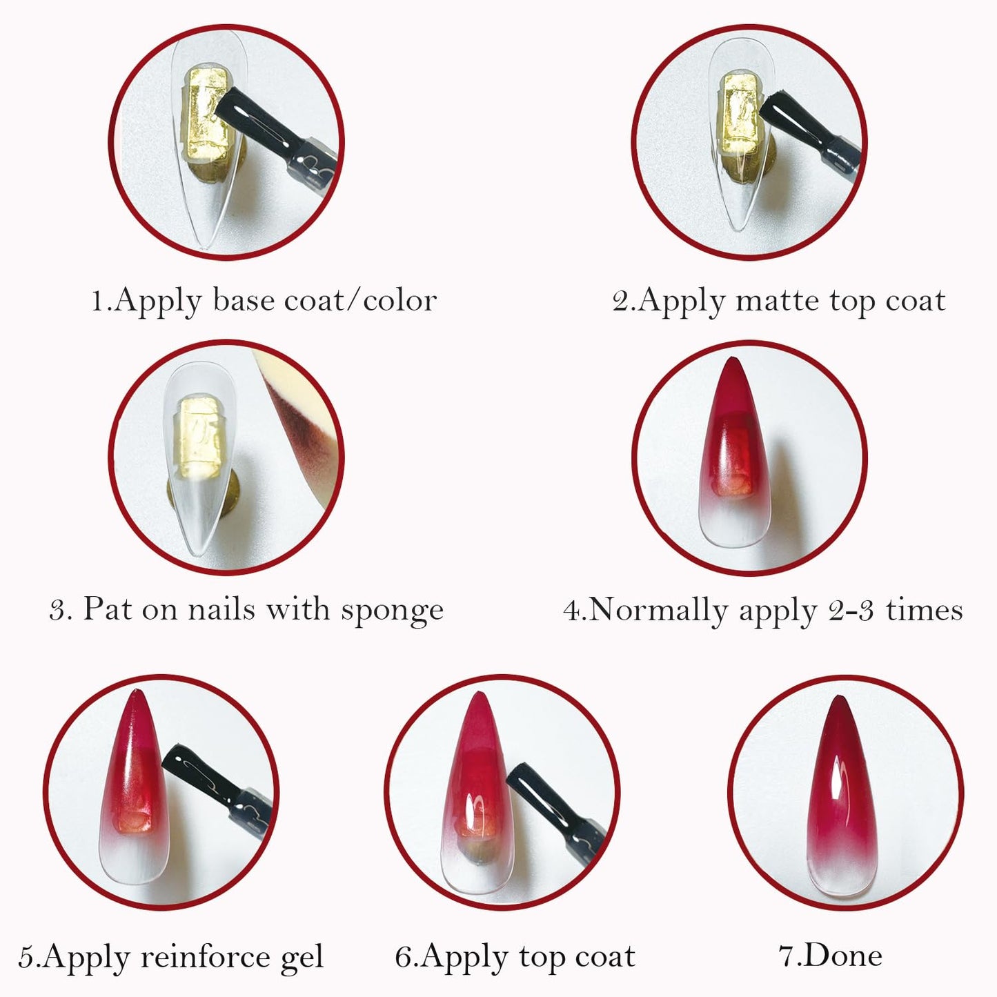 9 Color Pat Painting Gel Polish Set - Ombre Nail Art Gel Paint for Manicure Salon with Sponges