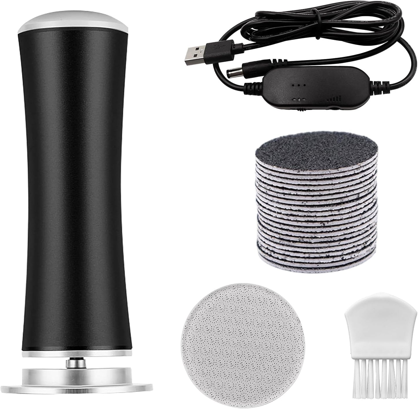 Electric Callus Remover, ELEVEN EVER Foot File Pedicure Tool(Speed Adjustable) with Recyclable Glass Grinder and 20pcs Replacement Sandpaper Disk for Men Women Dead Dry Crack Skin Calluses Black