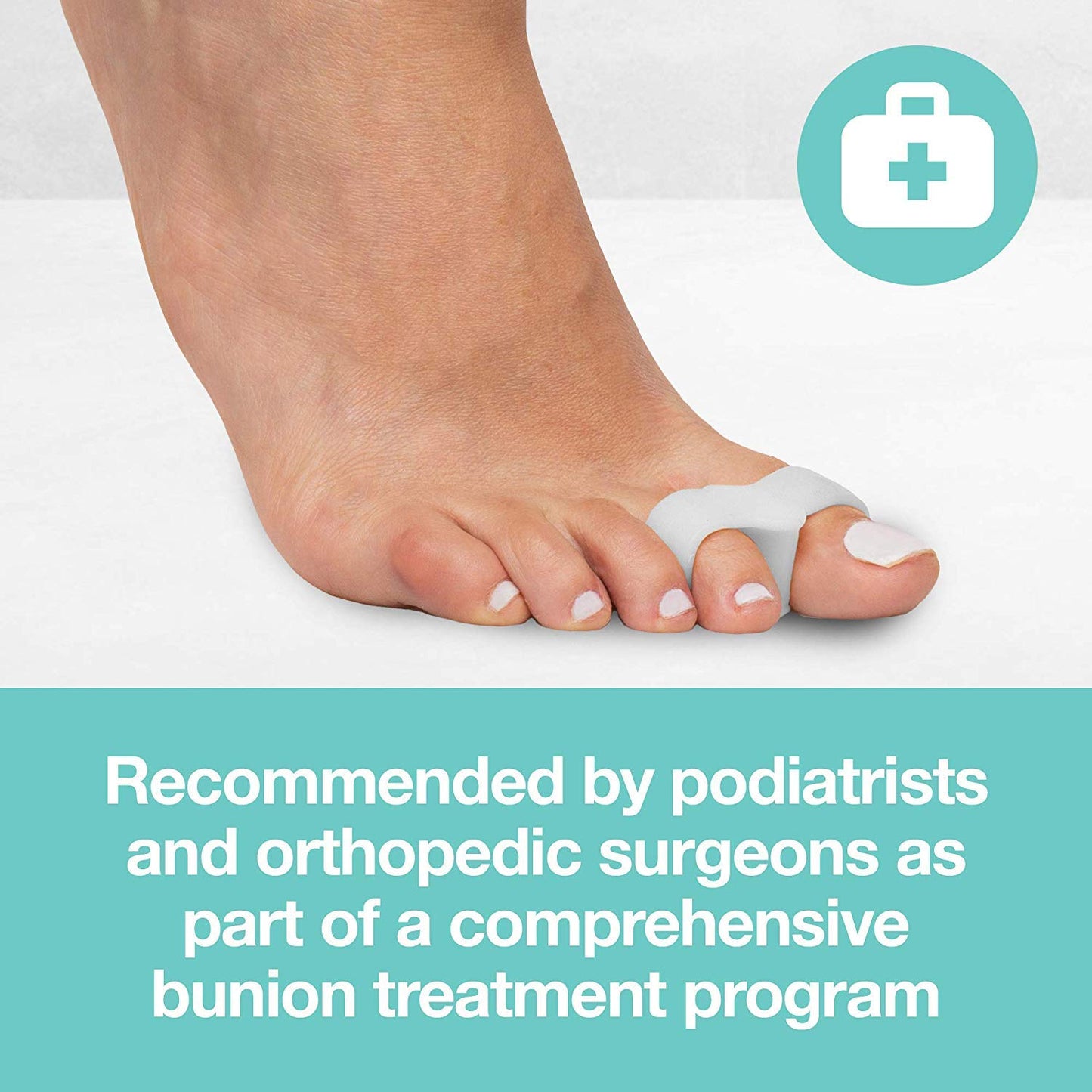 ZenToes Toe Spacers Bunion Corrector for Women and Men, Big Toe Straightener, Double Loop Gel Splint Separator for Correct Alignment of Overlapping Toes