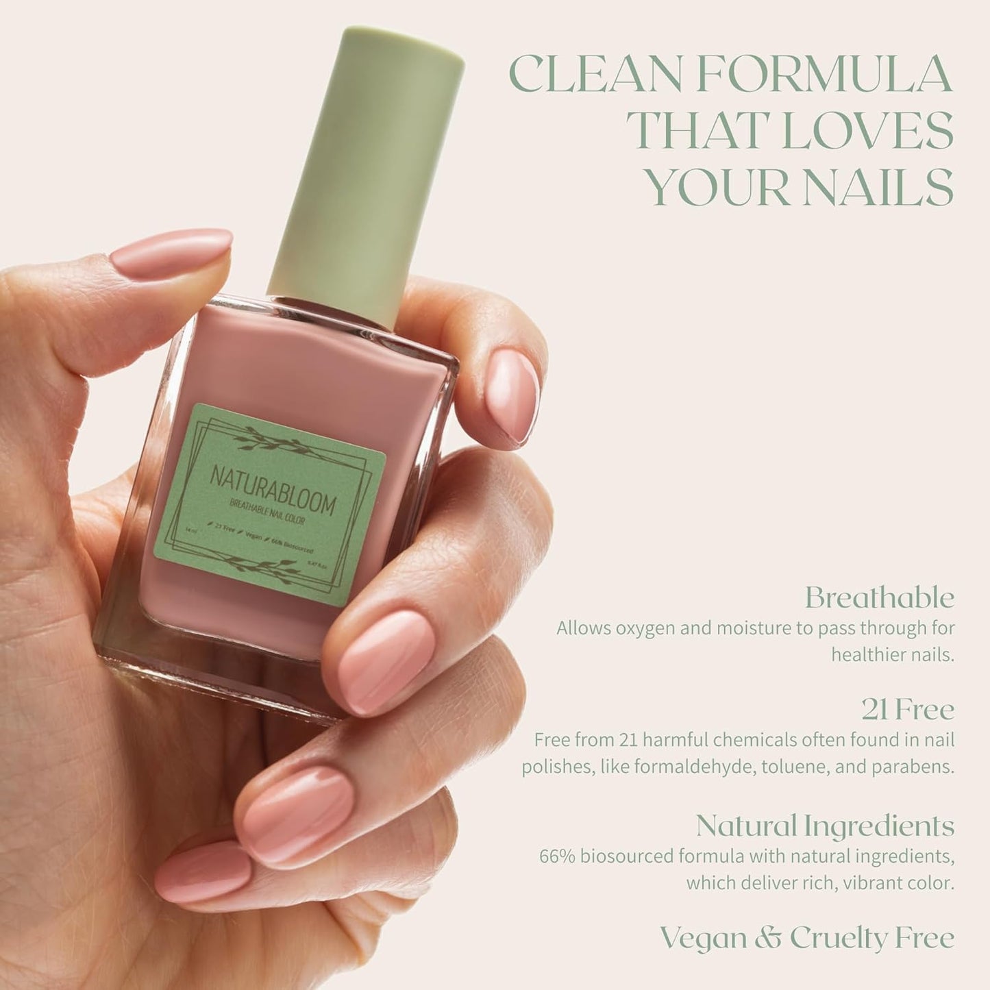 Breathable Premium Long Lasting Nail Polish (Pink Dahlia) - Vegan & Toxin-Free