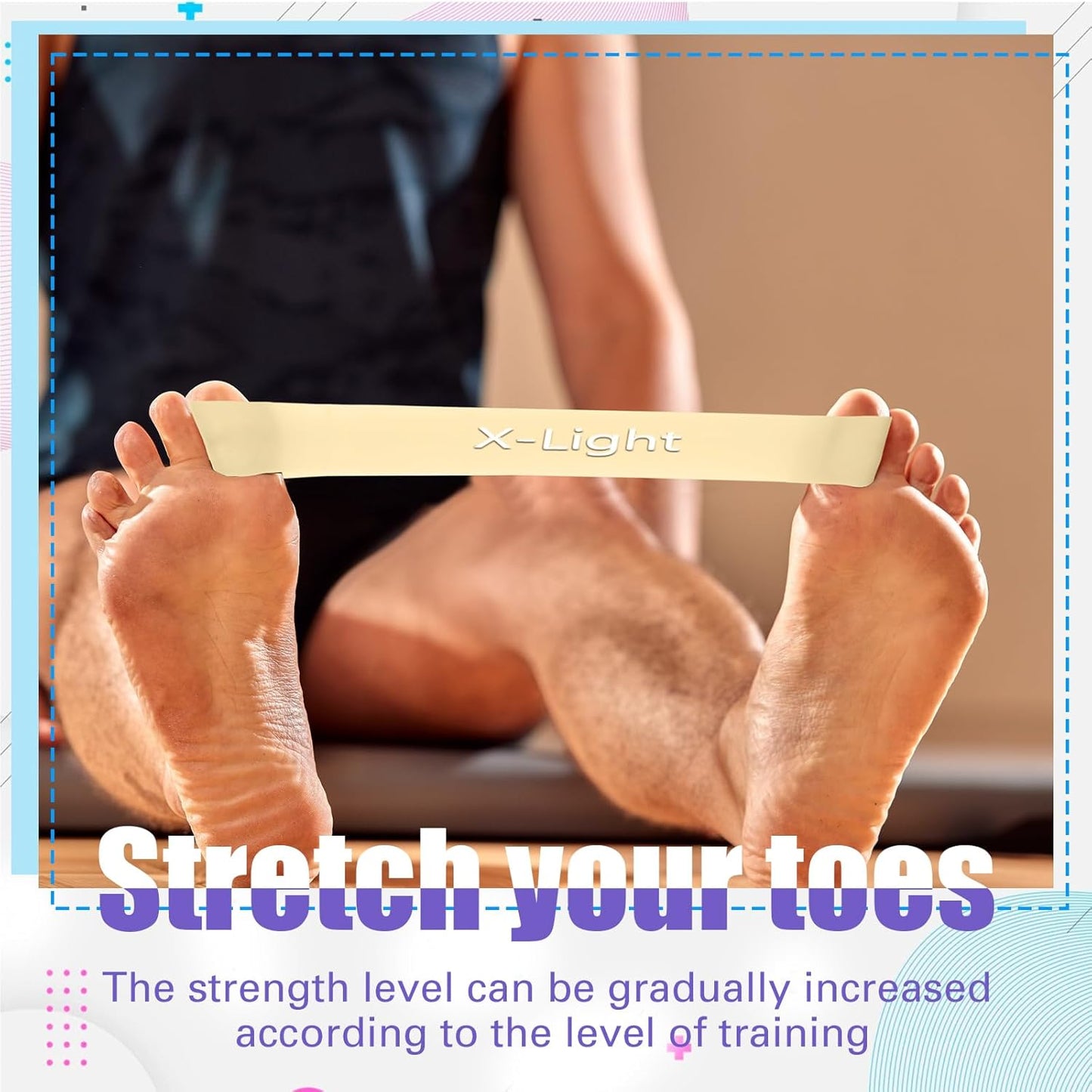 Set of 5 Toe Stretcher Bands for Bunions Correction Foot Big Toe Spacers Resistance Straightener Loop Bands with Carry Bag for Women Men Hallux Valgus Alignment Yoga Exercise (Pastel)