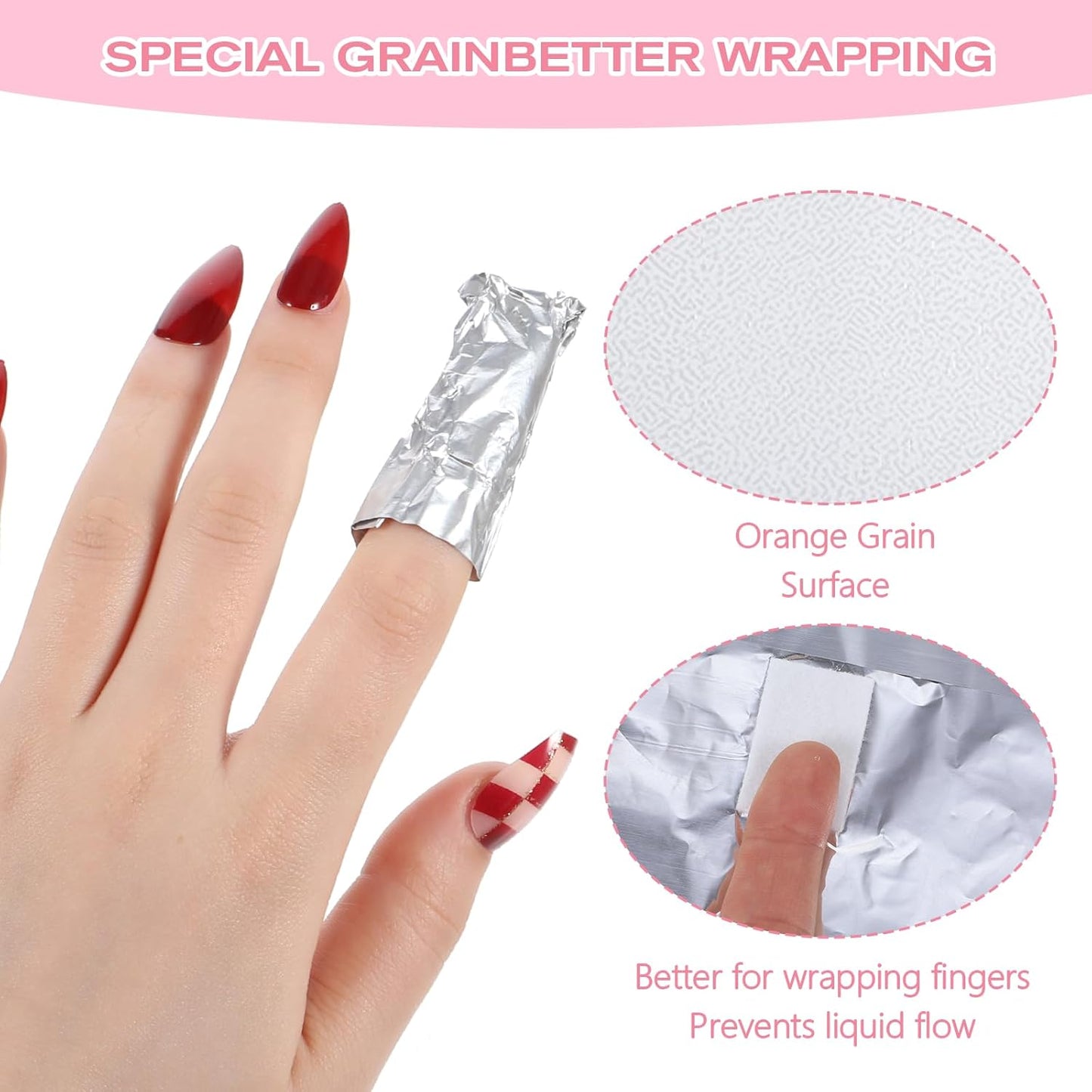 200 PCS Nail Remover Foil Wraps, Nail Foils Soak off, Gel Nails Polish Remover, Nail's Polish Removers Nails Foil Wraps with Cotton Pads (Silver)