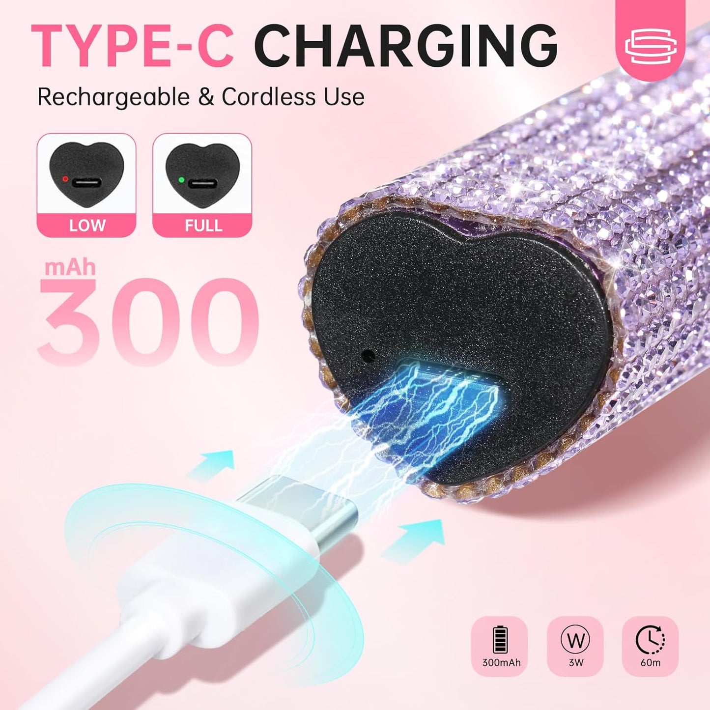 UV Light for Gel Nails, Handheld UV Nail Lamp, Portable LED Nail Lamp, Mini Nail Dryer, USB Nail Light for Fast Curing, Purple