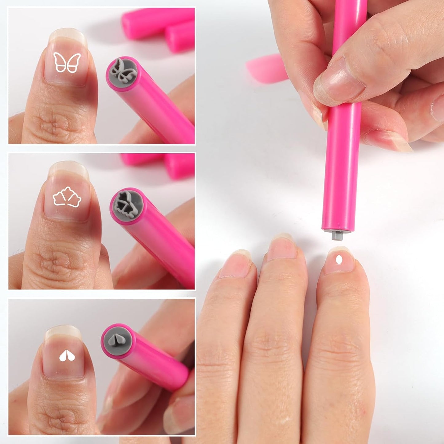 WOKOTO 15pcs Flower Heart Butterfly Nail Art Stamp Pen Set, Easy Designs Nail Stamper Tools For Women Various Pattern Nail Stamping Pens, Nail Design Stamp Ideal For Home DIY Stamper Nails Kit