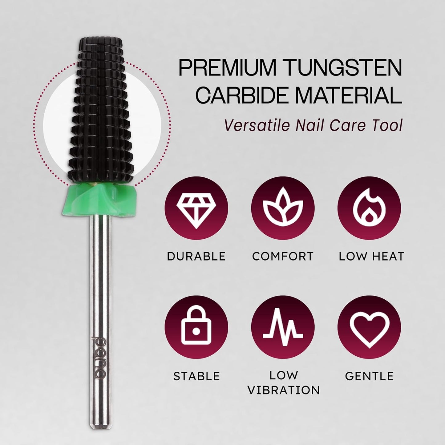 PANA 3/32" Shank 5-in-1 Nail Carbide Bit - (Triple Coarse - Coarse Grit, DLC Black) - Two Way Rotate use for Both Left and Right Handed Fast remove Acrylic or Hard Gel Machine