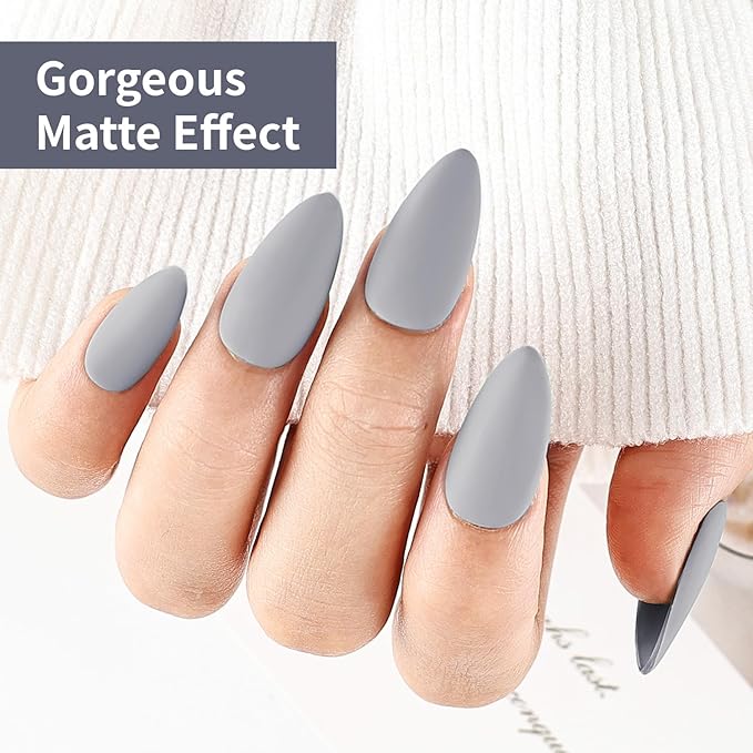 JODSONE Light Grey Gel Nail Polish 10ml Soak Off Nail Polish Grey Nail Color Salon Quality Long-Lasting Vegan & Cruelty-Free Low Odor Need U V Lamp Curing