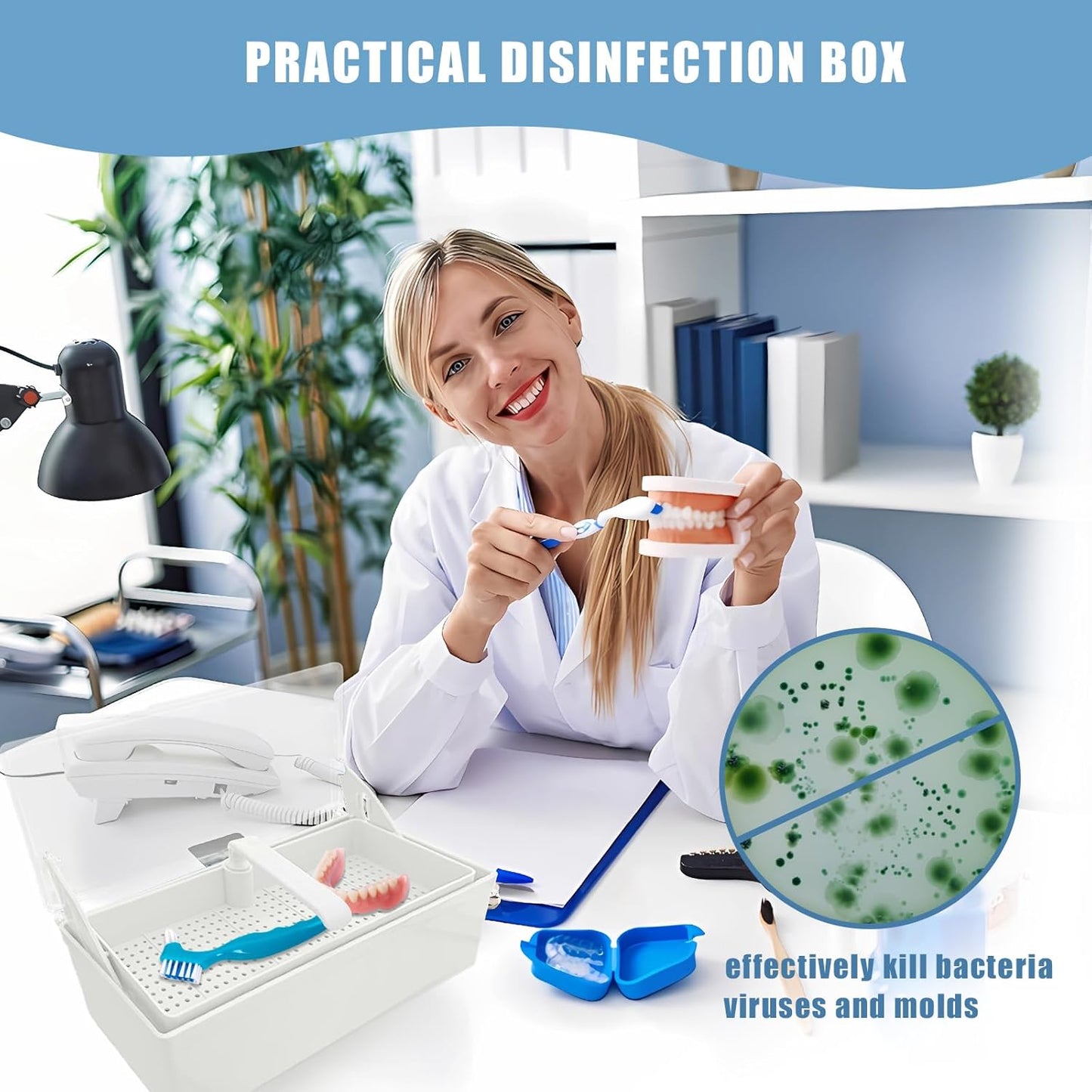 TTKBHHQ-Dental Instrument Sterilization Box, Cold Sterilization Tray Depository for Plastic Instruments for Dentistry, Dental Tools, Tattooing, and Nail Care. (white)