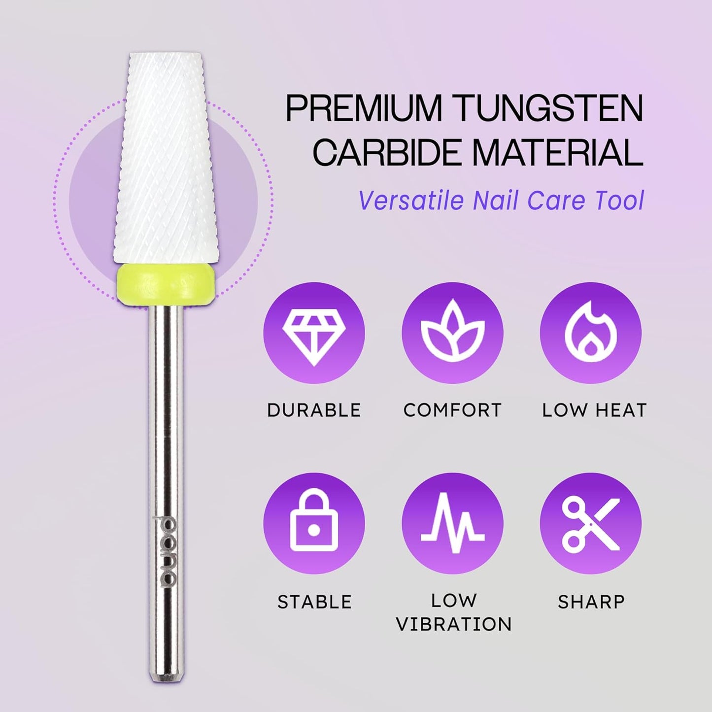 pana Professional USA Ceramic White TAPERED Barrel Bit Nail Drill (Grit: EXTRA FINE - XF) 3/32Inch Shank Size