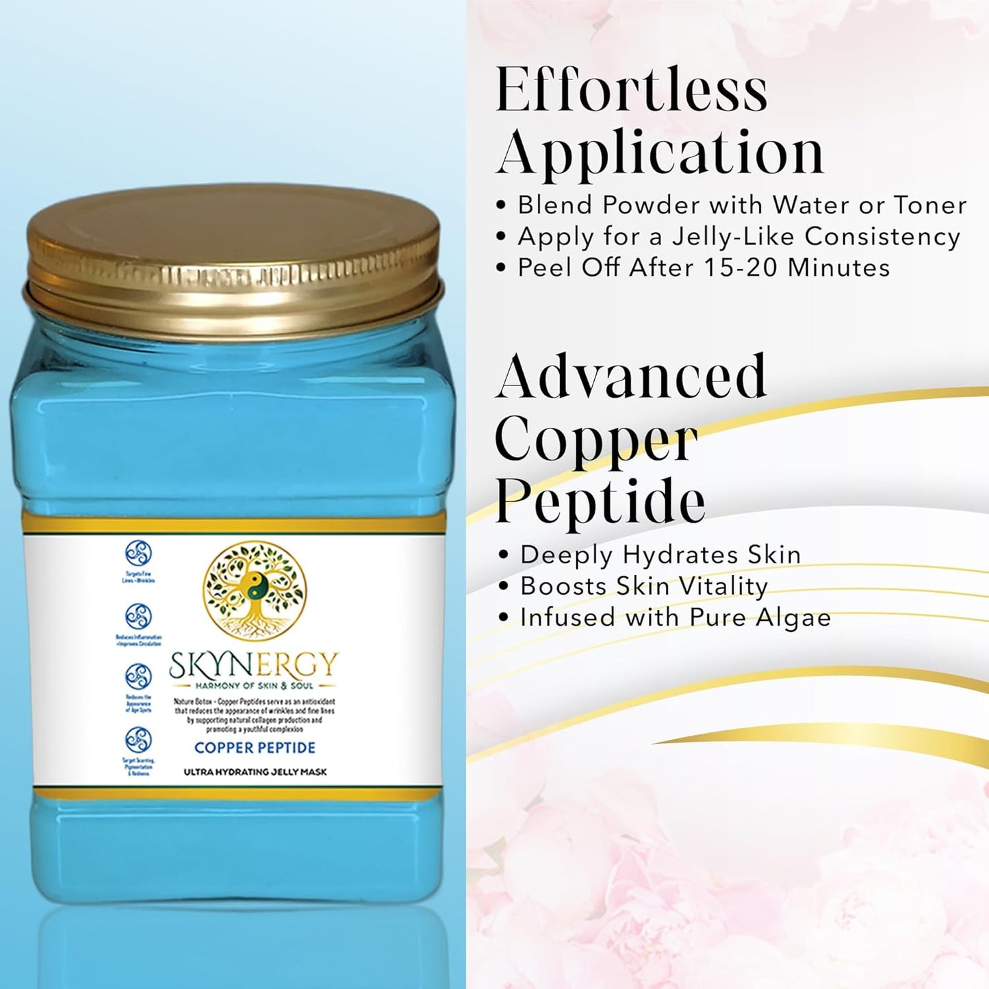 Copper Peptide Jelly Face Mask - Professional Grade HydroGlo Peel Off Face Mask for Skin Hydration,Radiance,Reduced Fine Lines & Pigmentation,Vajafacial Jelly Mask |12 Applications (30 Fl Oz)