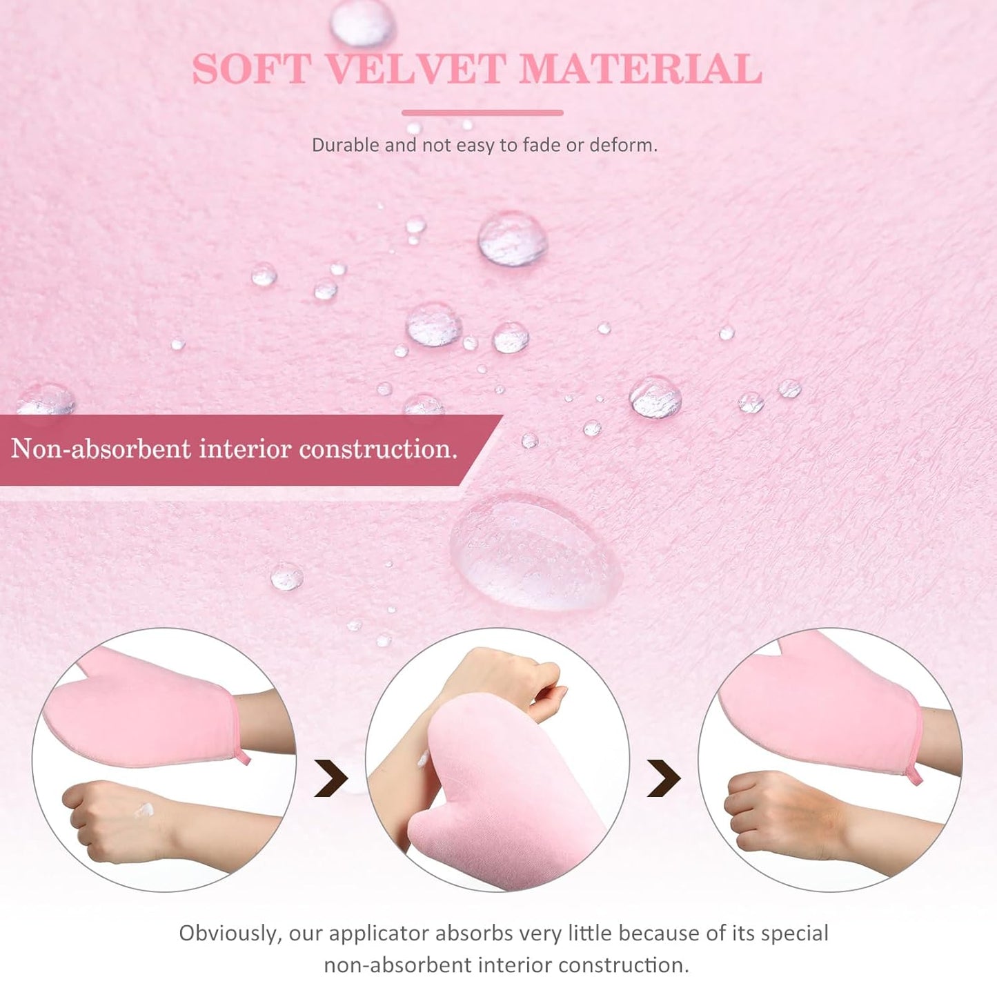 SATINIOR 4 Packs Self Tanning Mitt Applicators Double Sided Sunless Tanning Mittens Reusable Applicator Mittens Tanner Gloves with Thumb(Pink)