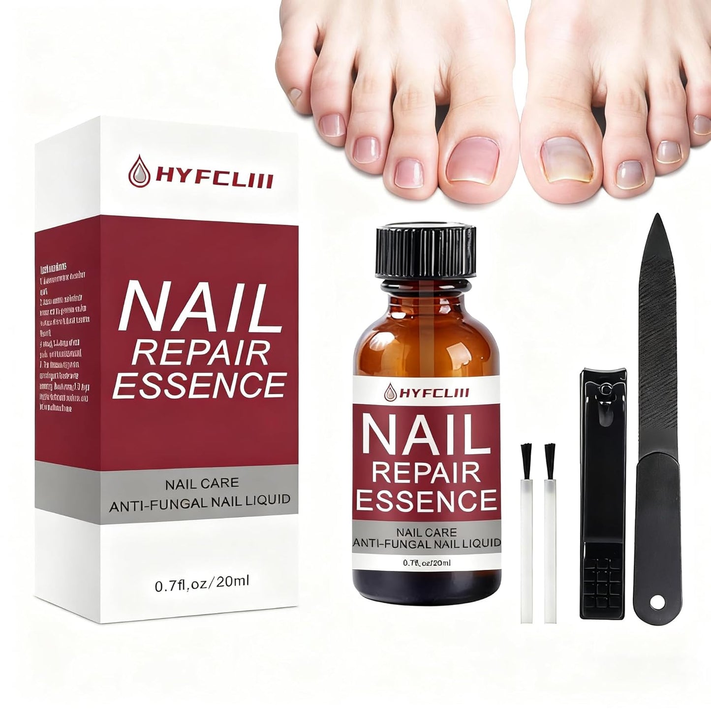 Nail Repair Essence Serum Nail Treatment Multi-Purpose Nail Repair Liquid Solution for Damaged Nails repair for Discolored Nails Ingrown Treatment Extra Strength Nail Care 0.7 Fl Oz