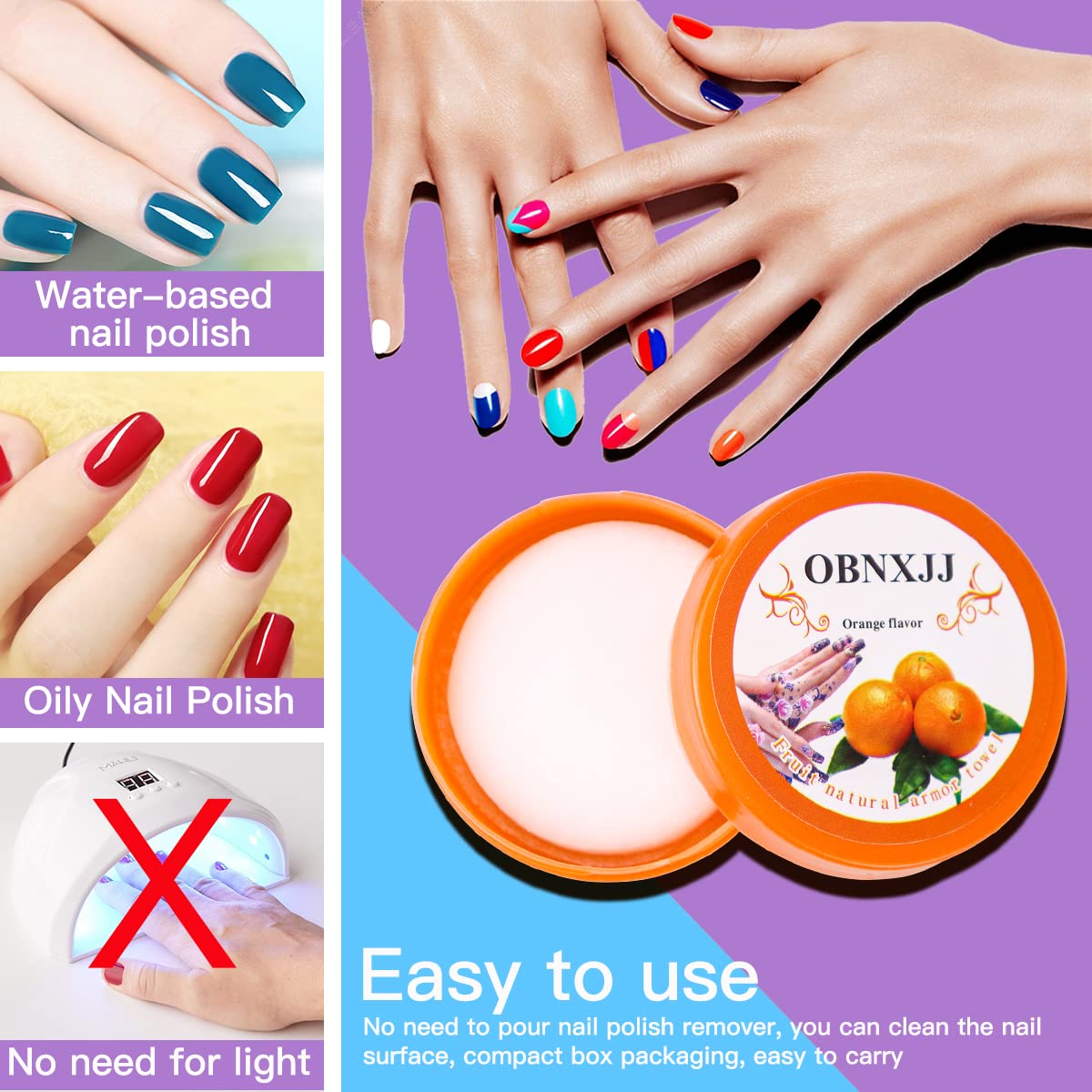 FERCAISH 192Pcs Nail Polish Remover Pads, 6 Fragrances Disinfecting Gel Polish Remover Wipes Easy to Carry and Strong Removal Effect Lint Nail Polish Wipes