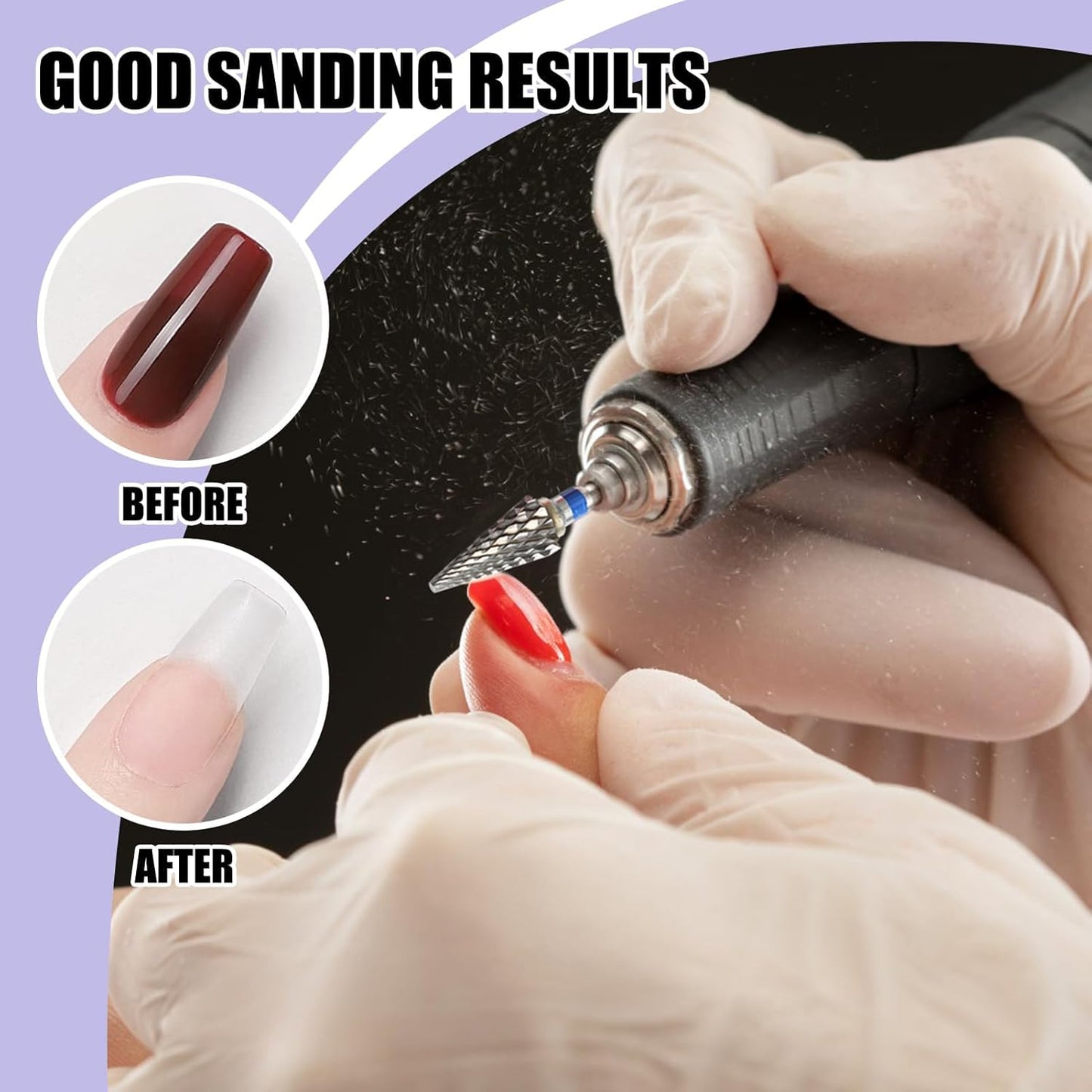 3/32" 5 in 1 Professional Carbide Nail Drill Bits Sets, 2 Pack Tungsten Safety Drill Bits Tech, Cuticle Bit Fast Remove for Manicurist Nail Salon Manicure Pedicure Gel Polishing (Pointed Head)