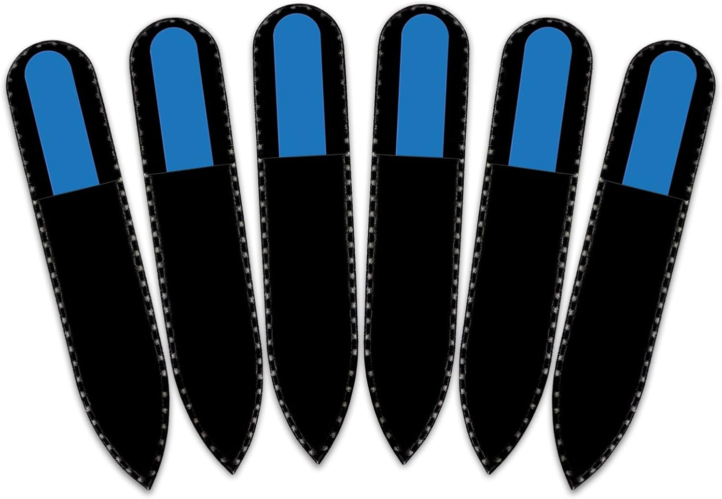 Color Crystal Nail File in Black Pouch - Small/Purse Size - Czech Tempered Glass - Handmade in Czech Republic