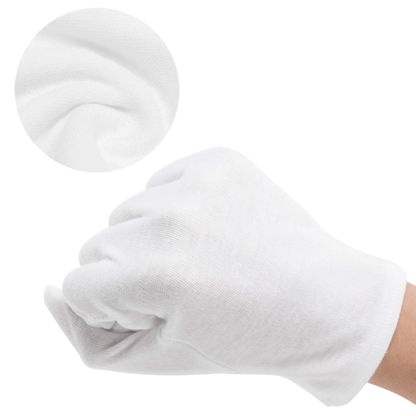 White Gloves Women, 10 Pairs Photo Handling Gloves, Reusable Soft Work Gloves Liners Protective Gloves for Handling Art Film Archival, Coin Jewelry Silver Inspection