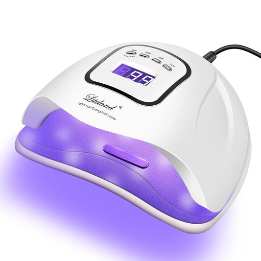 UV Gel Nail Lamp,150W UV Nail Dryer LED Light for Gel Polish-4 Timers Professional Nail Art Accessories,Curing Toe Nails