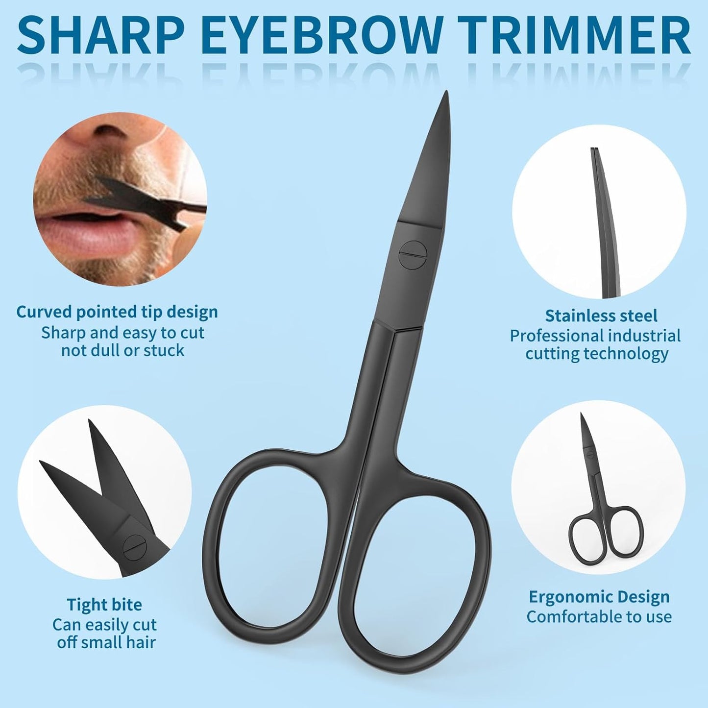 Precision 8 Pieces Men’s Nail Grooming Travel Kit, Stainless Steel Manicure Set with Fingernail & Toenail Clippers, Nail File, Slant Tip Tweezers, Cuticle Scissors, Cuticle Pusher, Travel Case