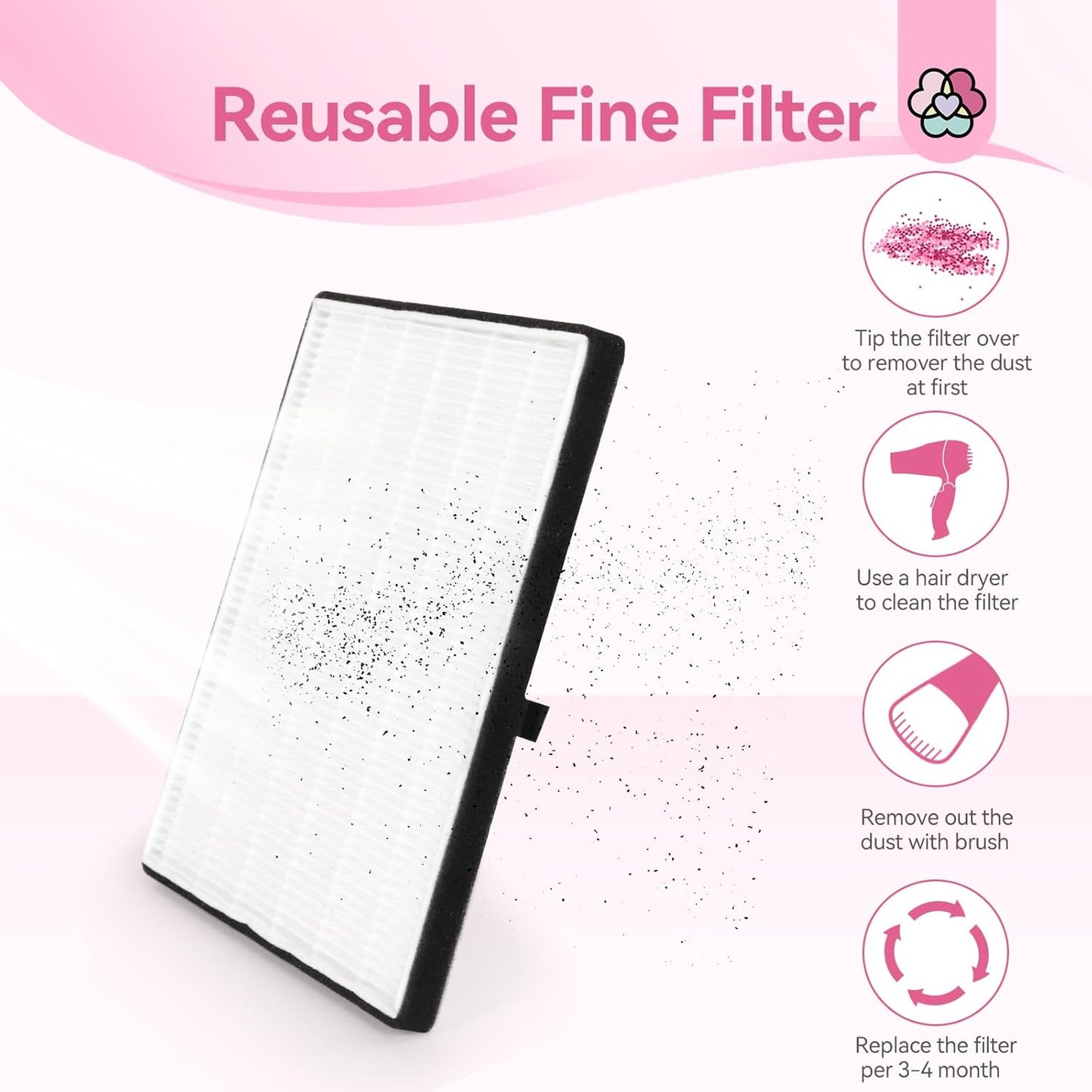 SAVILAND Nail Dust Collector, 60W Powerful Nail Vacuum Dust Collector Cleaner, Compact Dust CollectorTech with Dust Brush, Reusable Filter Manicure Tool for Acrylic Nail Gel Polishing,Salon & Home