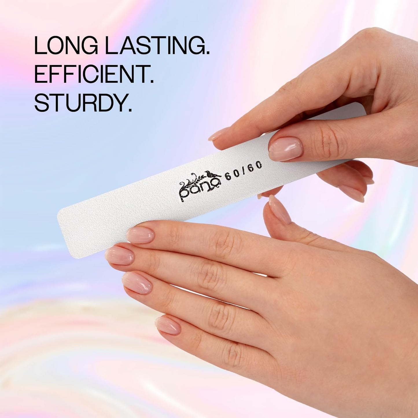 10PCS Jumbo Size PANA Professional Double Sided Nail Files - White, 60/60 Grit - Emery Board Nail Buffering File Manicure Pedicure Nail Polisher Washable