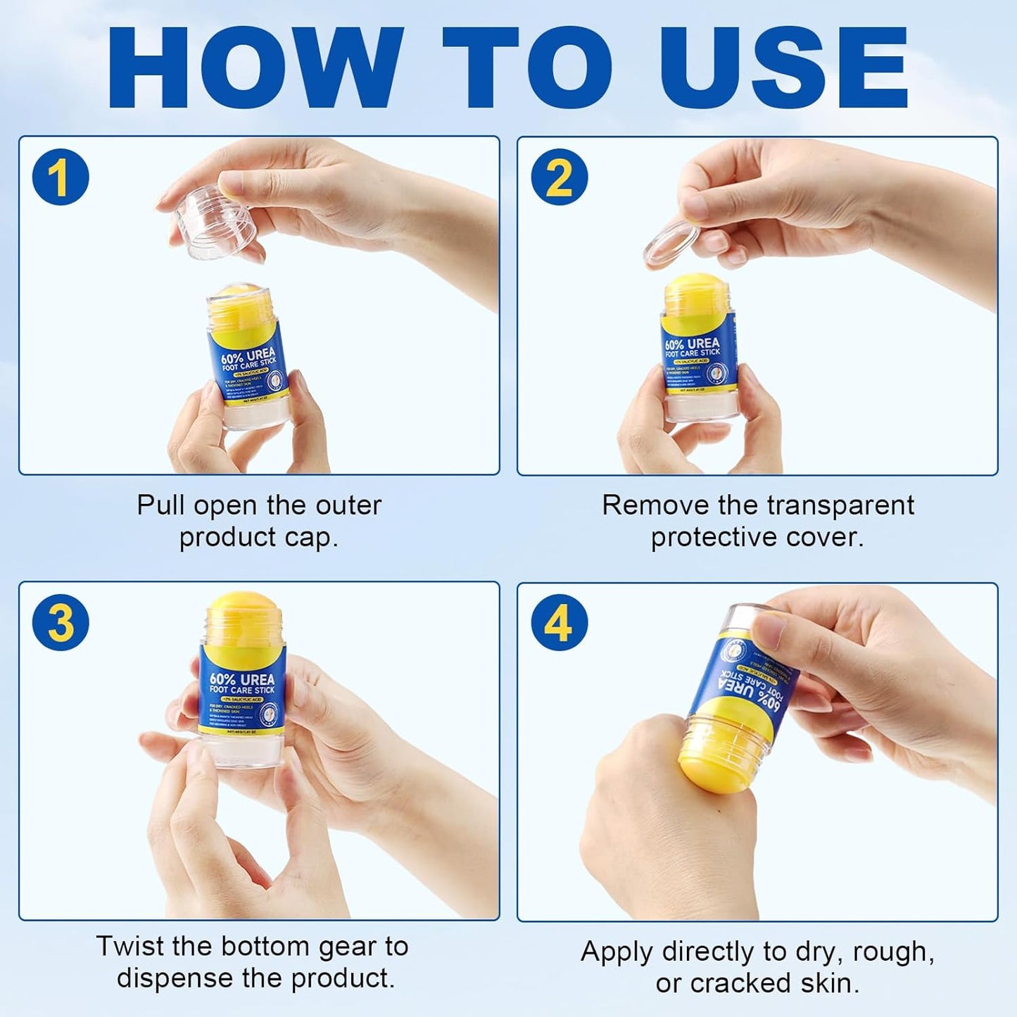 Urea Foot Cream 2Pack, 60% Urea Cream for Maximum Strength Moisturizer Dry Foot, Fast Repairs Rough Skin, Nourish Cracking Heels, Callus Remover for Feet,1.41 Fl Oz