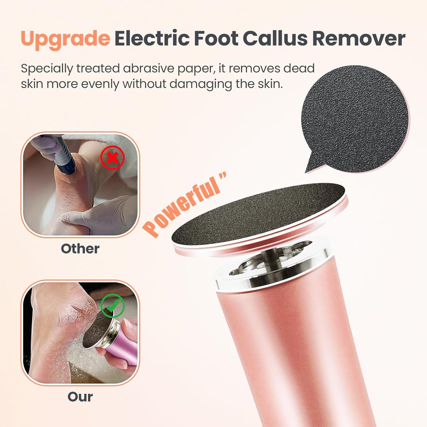 Electric Foot Callus Remover with 36 in 1 Pedicure Kit | Adjustable Speed | Mini Portable | 60 Pcs Sandpaper Discs | Professional Electric Callus Remover for Feet for Dead Skin and Calluses