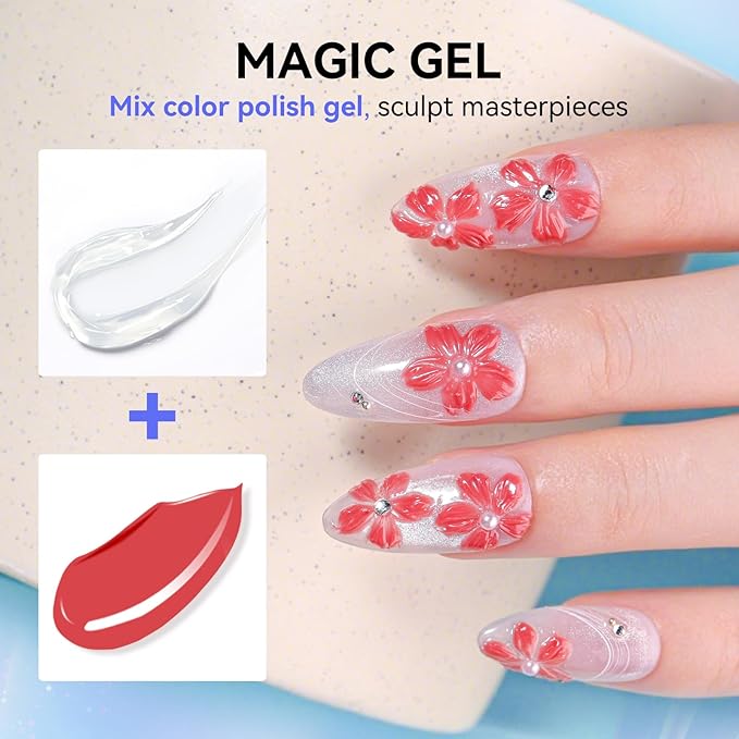 Makartt 3D Gel Nail Art: 3d Sculpting Gel for Nail Art Mirror Chrome Nail Powder Gels Polish Craving 3D Metal Painting Drawing Design Sculpture Gels Nail Decoration Manicure DIY