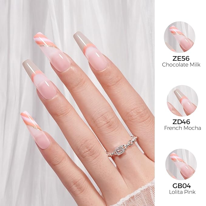TOMICCA Gel Nail Polish - Nautral Nude Brown, Soak Off UV Skin Tone Color Nail Polish Natural Color Nail Art DIY Manicure Salon