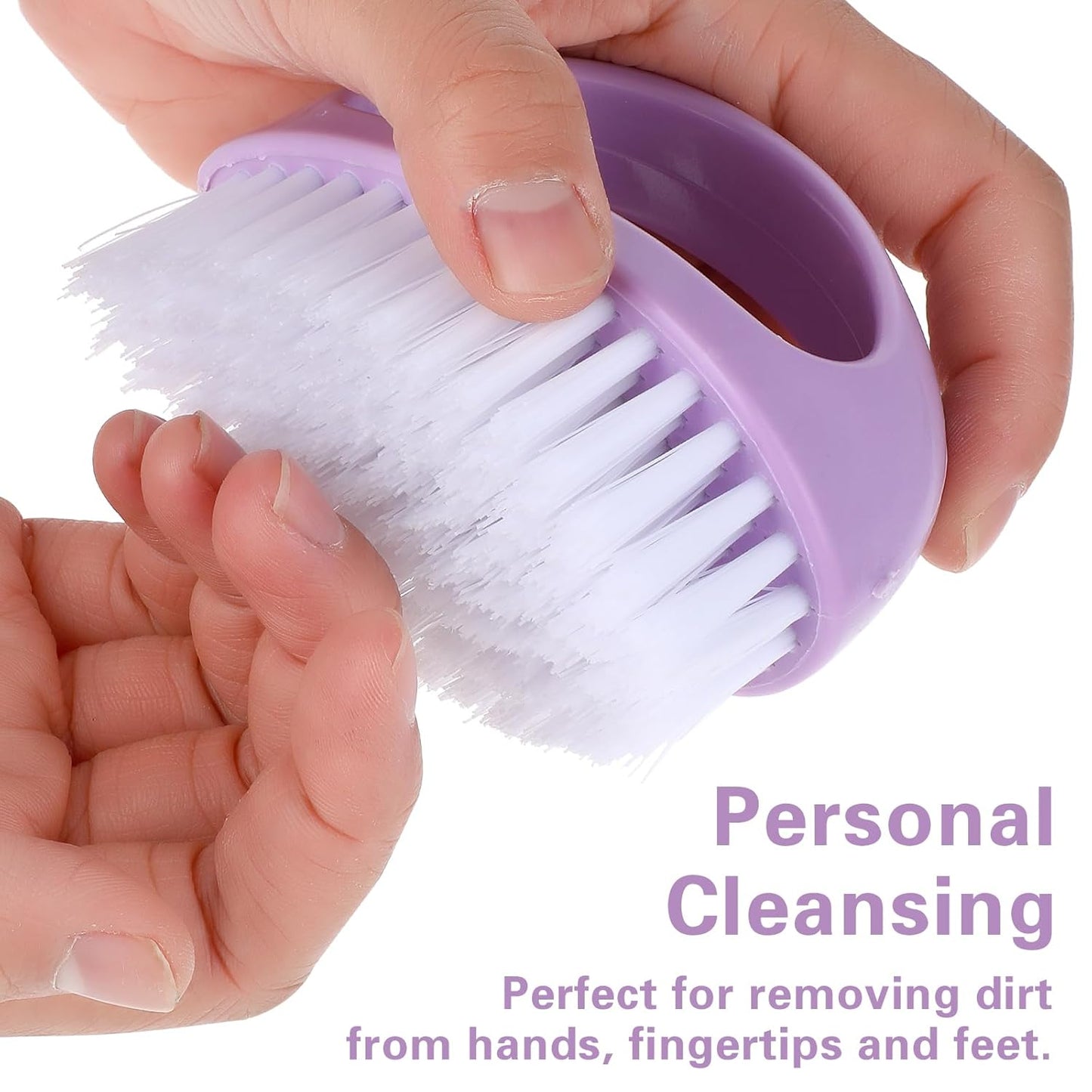 Hand Nail Brushes, 2pcs Grip Clean Heavy Duty Nail Brushes for Cleaning Fingernails Nylon Firm Stiff Bristles Deep Clean Scrubber for Mechanics Gardeners Hand Under Nails Toes(Green, Purple)